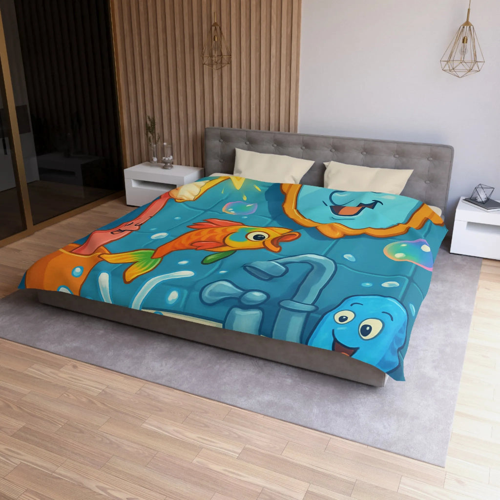 Enchantez votre chambre avec une housse de couette poisson magique et joyeux