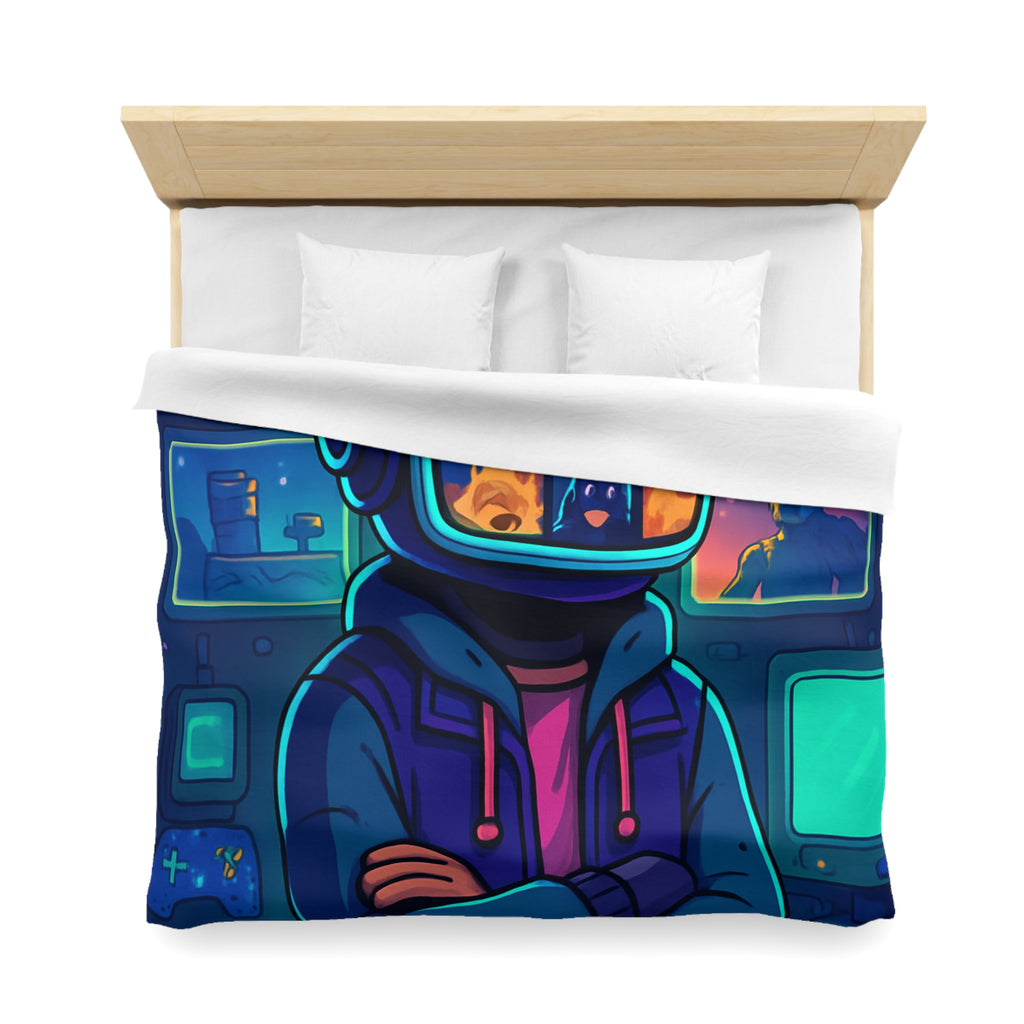 Plongée En Épopée Virtuelle Avec Dessins Animés Futuristes Pour Housse De Couette