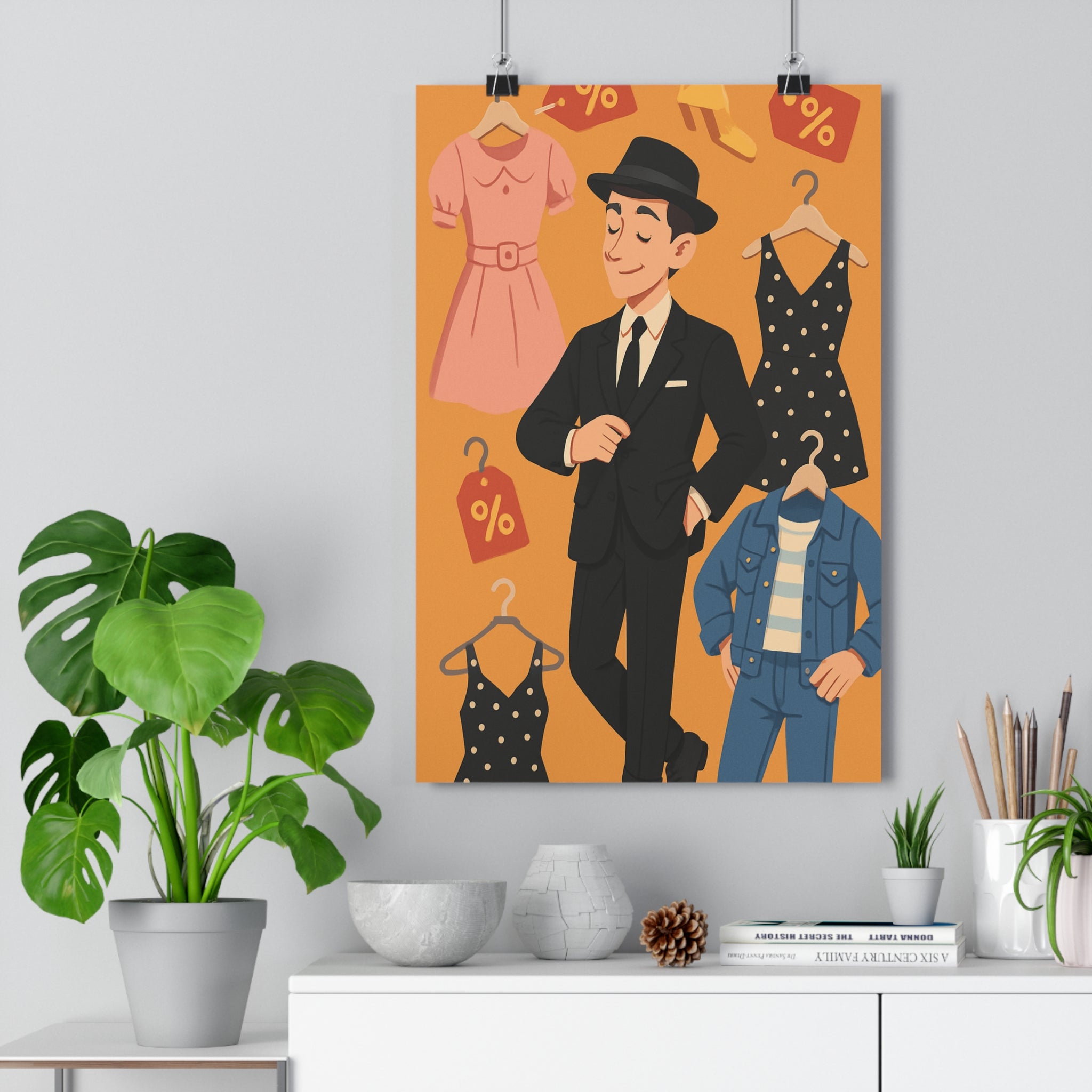 Poster décoratif moderne élégant noir rose bleu chic chambre salon art dynamique vibrant qualité