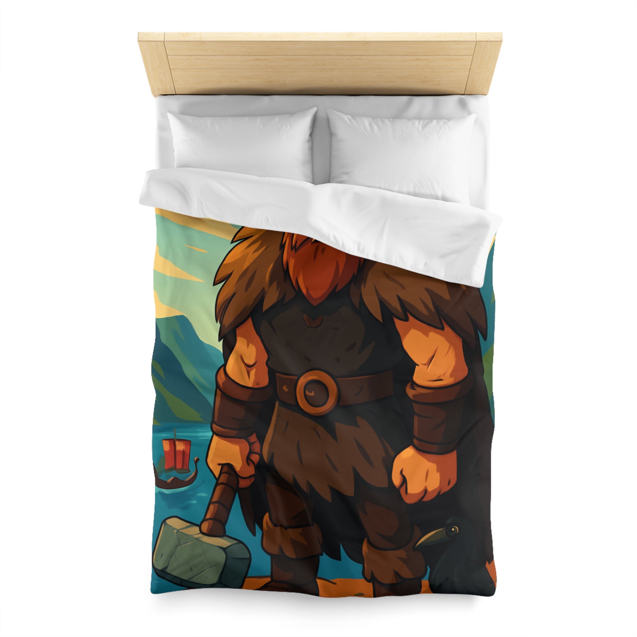 Housse de Couette Microfibre Illustration Unique Design Moderne Décoration Intérieure Raffinée