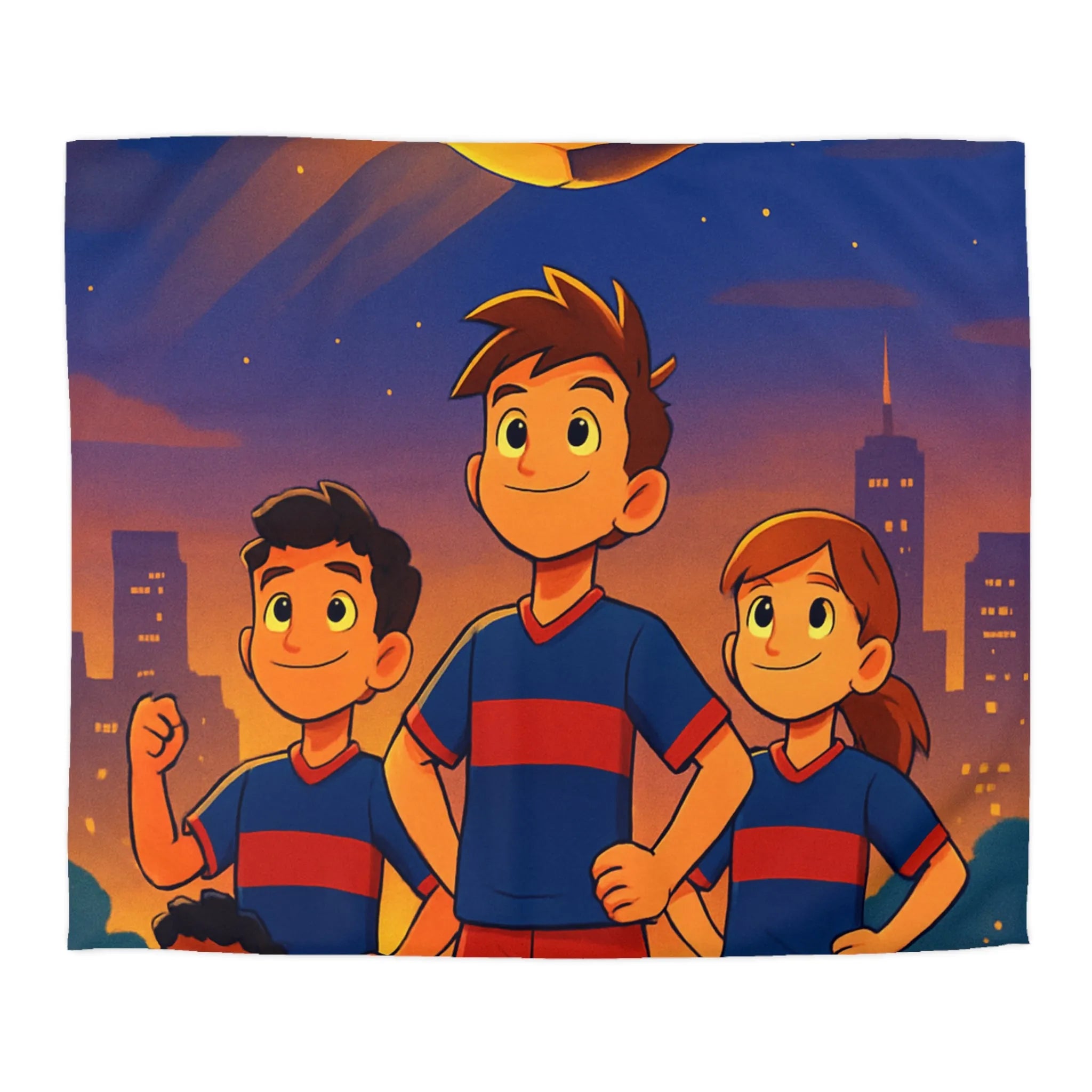 Housse de Couette Enfants avec Équipe de Football et Ballon Étoilé en Soirée