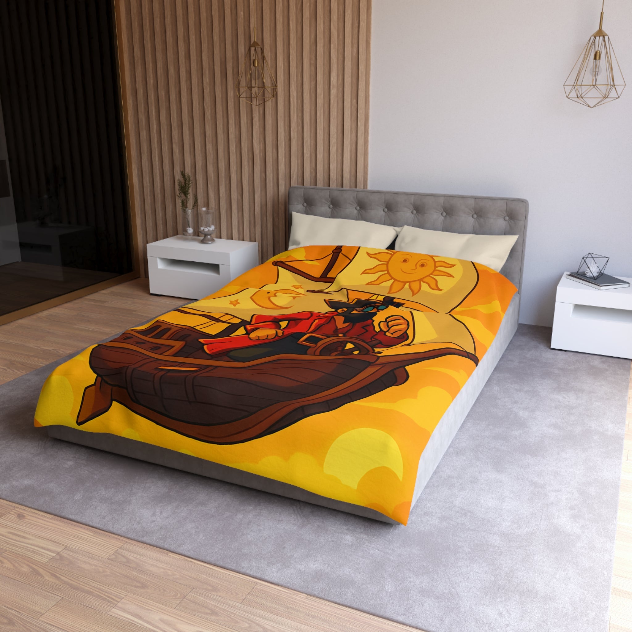 Housse de Couette Microfibre Design Artistique Moderne Décoration Chambre Confort Premium