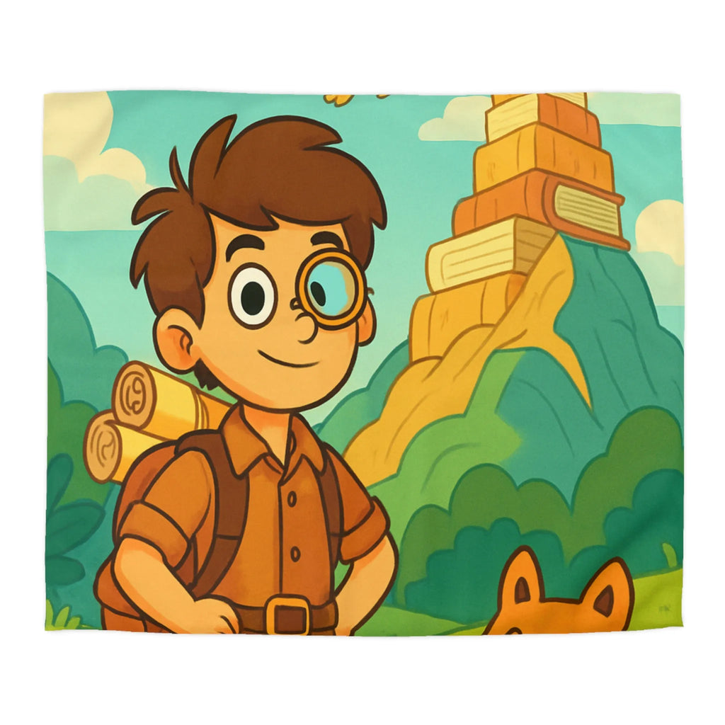 Housse de Couette Enfant Aventure avec Dragon et Animaux pour Voyage Imaginaire