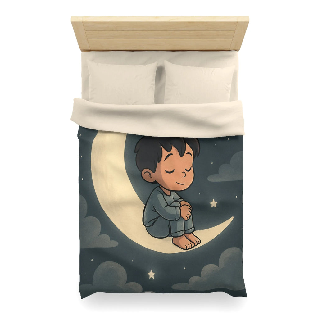 Enchantez les rêves de votre enfant avec cette housse de couette lune étoilée