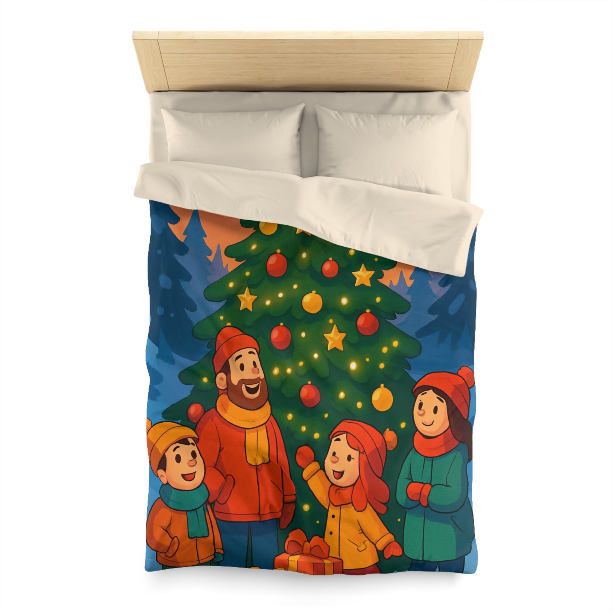 Housse de Couette Microfibre Illustration Unique Design Moderne Décoration Intérieure Raffinée