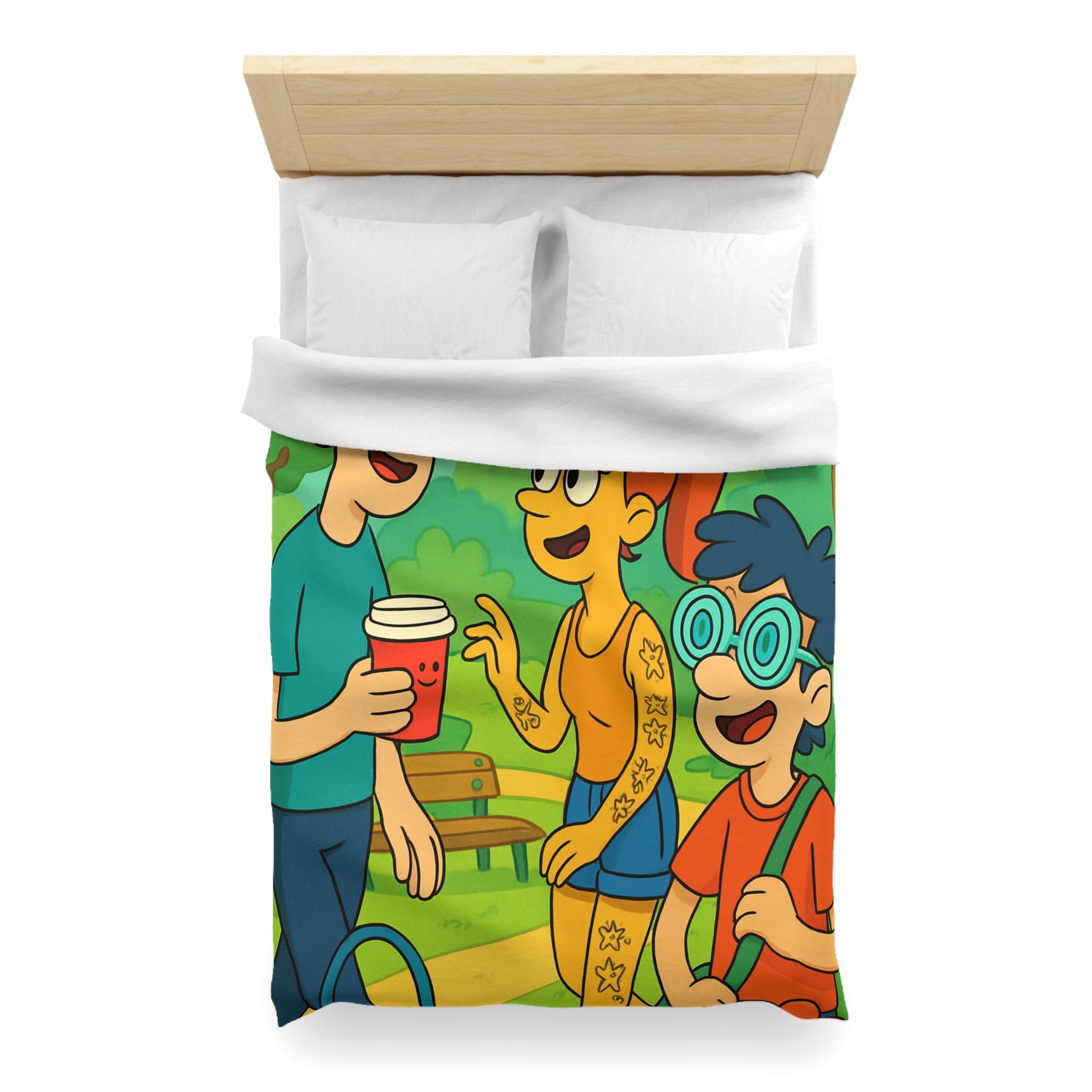 Housse de Couette Microfibre Illustration Unique Design Moderne Décoration Intérieure Raffinée