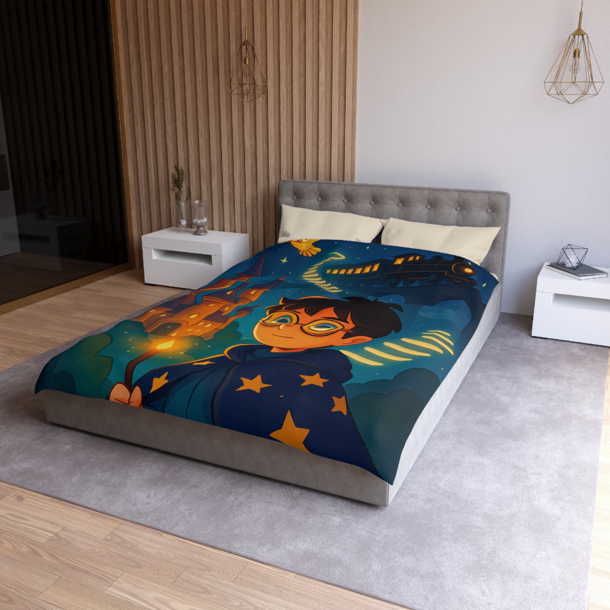 Housse de Couette Microfibre Motif Créatif Original Style Contemporain Chambre Élégante