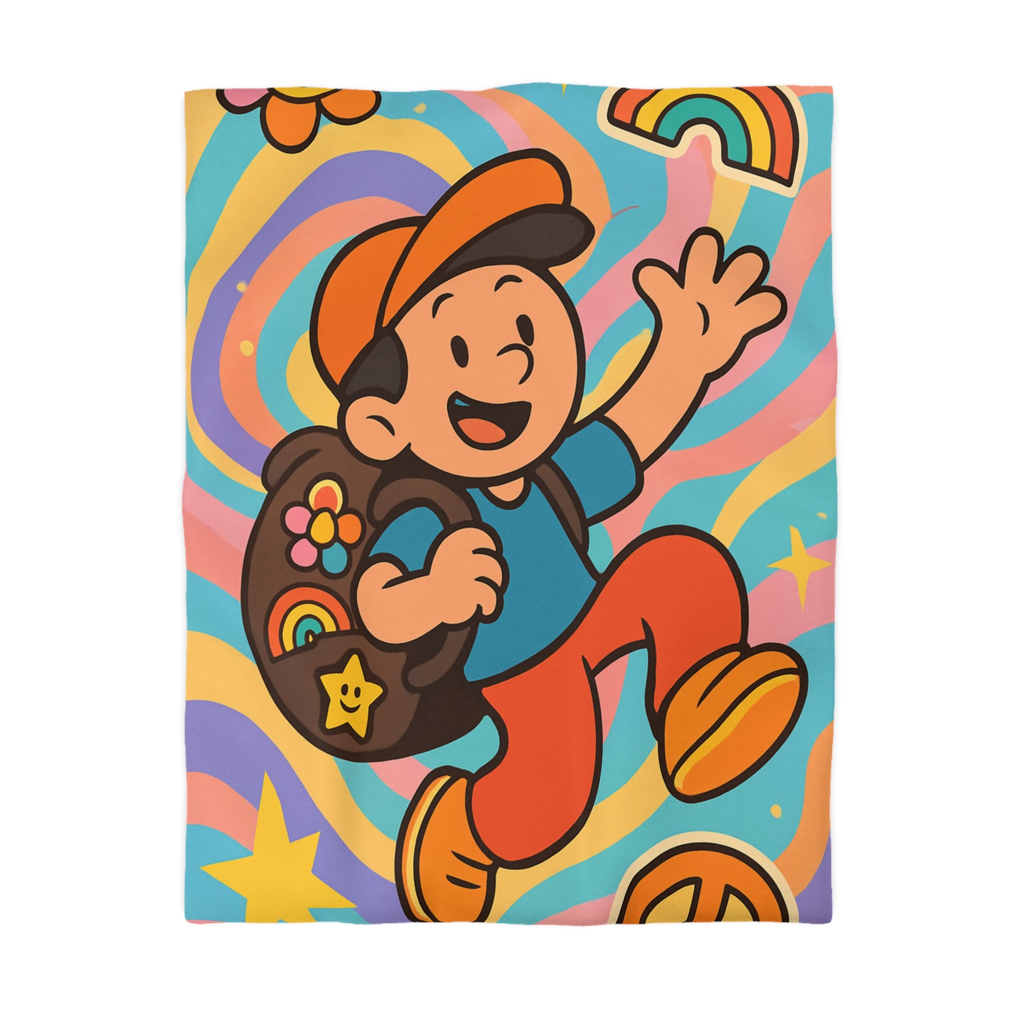 Housse de Couette Microfibre Illustration Unique Design Moderne Décoration Intérieure Raffinée