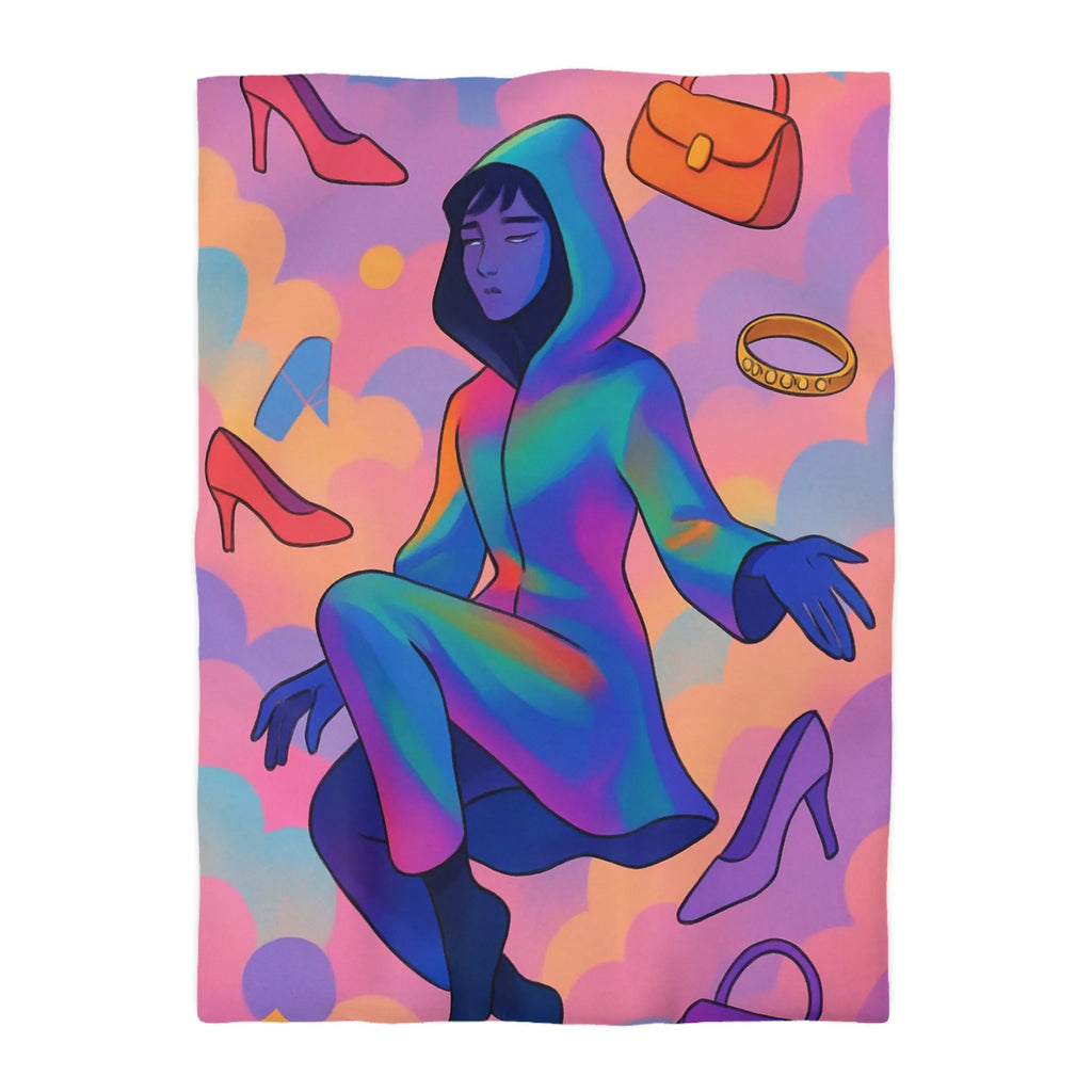 Housse de Couette Microfibre Art Graphique Contemporain Style Décoratif Chambre Tendance