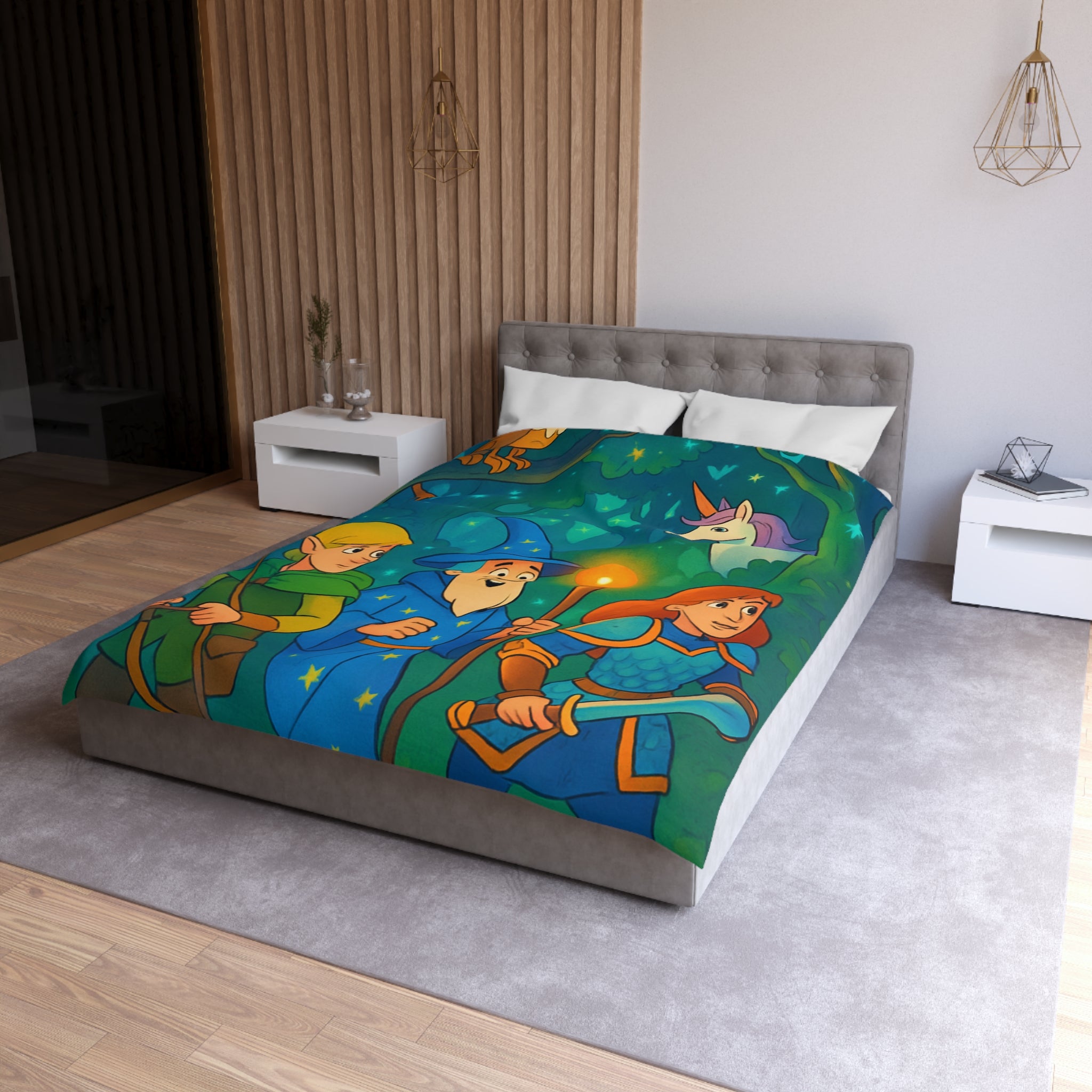 Housse de Couette Microfibre Motif Créatif Original Style Contemporain Chambre Élégante