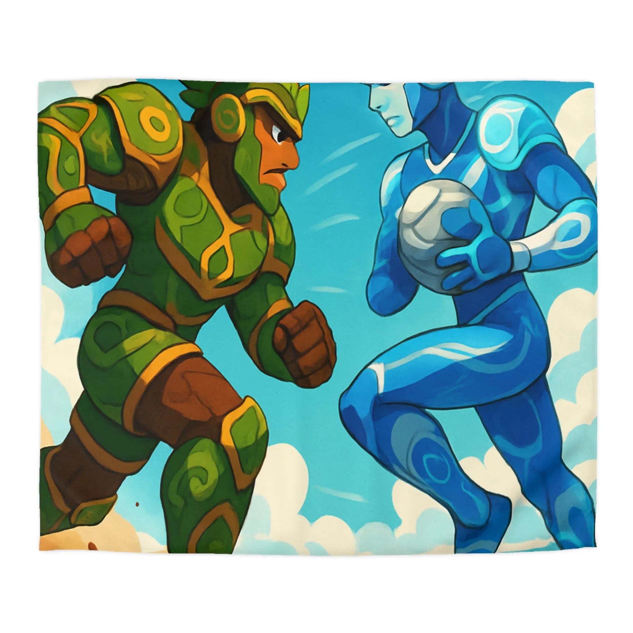 Énergie et Éléments Fusionnent dans un Duel Artistique Coloré pour Housse de Couette