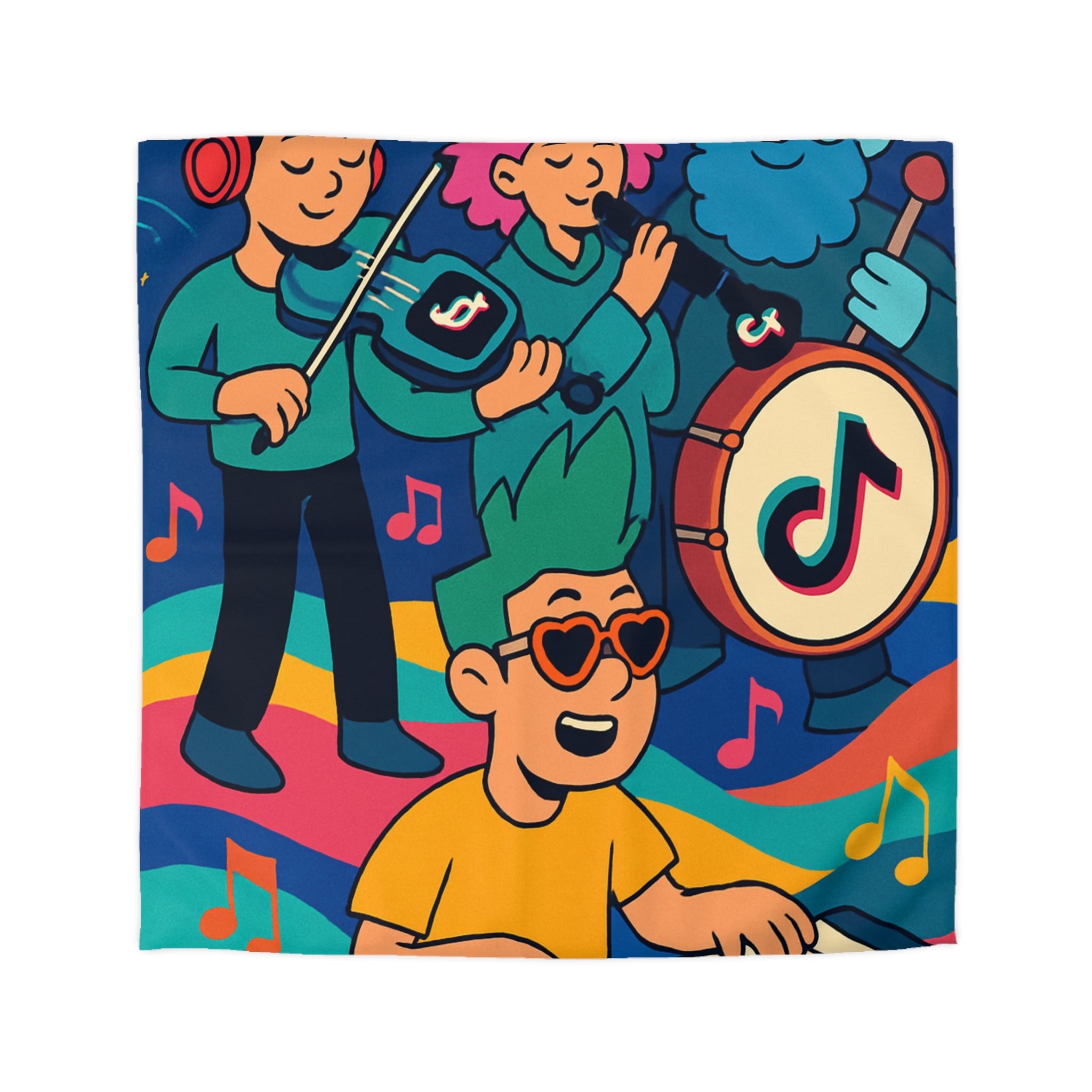 Housse de Couette Microfibre Illustration Unique Design Moderne Décoration Intérieure Raffinée