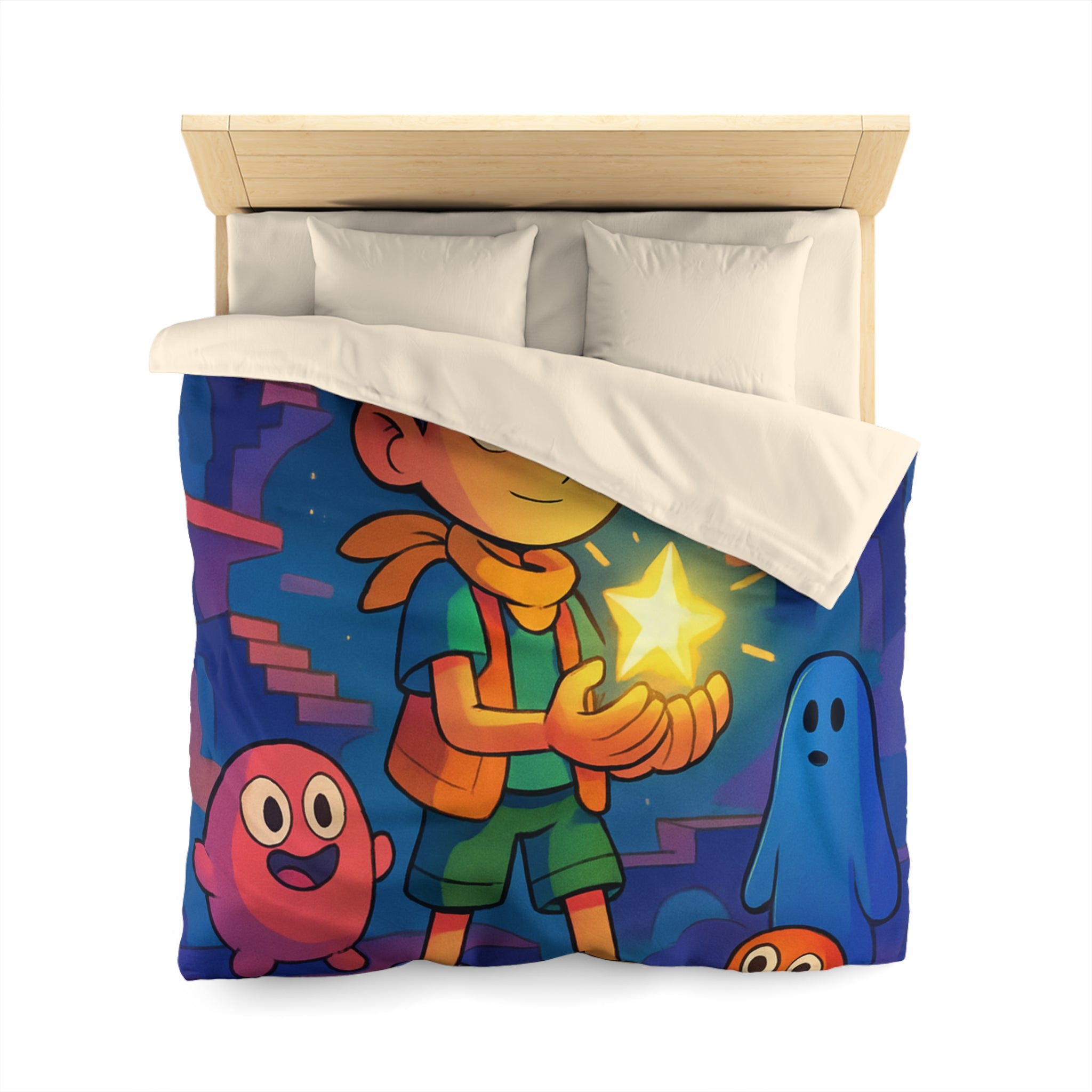 Housse de Couette Microfibre Motif Créatif Original Style Contemporain Chambre Élégante