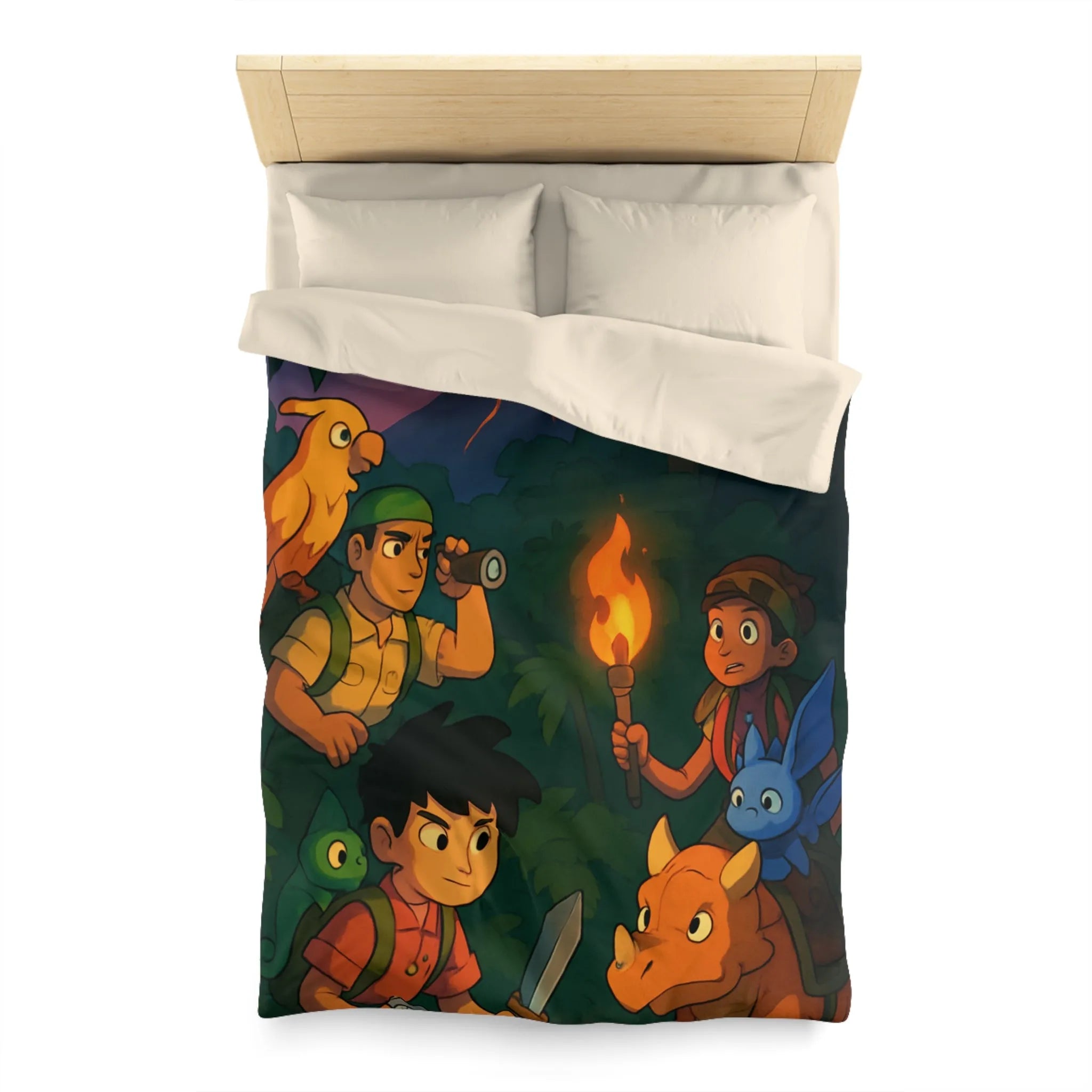 Explorez la jungle en famille avec des amis animaux et un volcan en éruption.