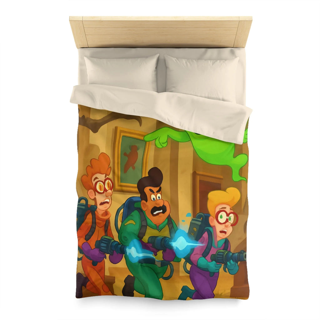 Housse de couette colorée avec chasseurs de fantômes et ambiance amusante de musée
