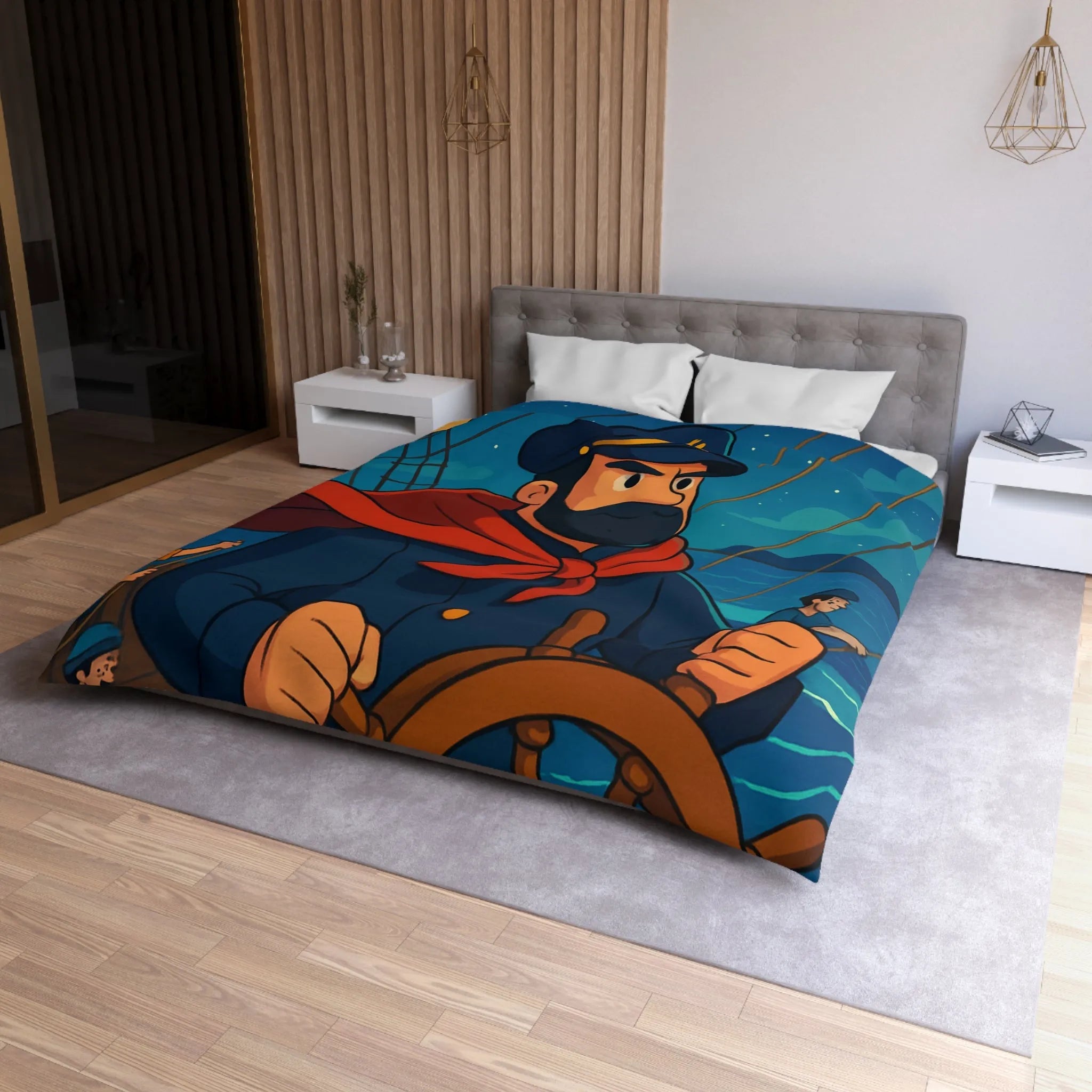 Housse de Couette Microfibre Art Graphique Contemporain Style Décoratif Chambre Tendance