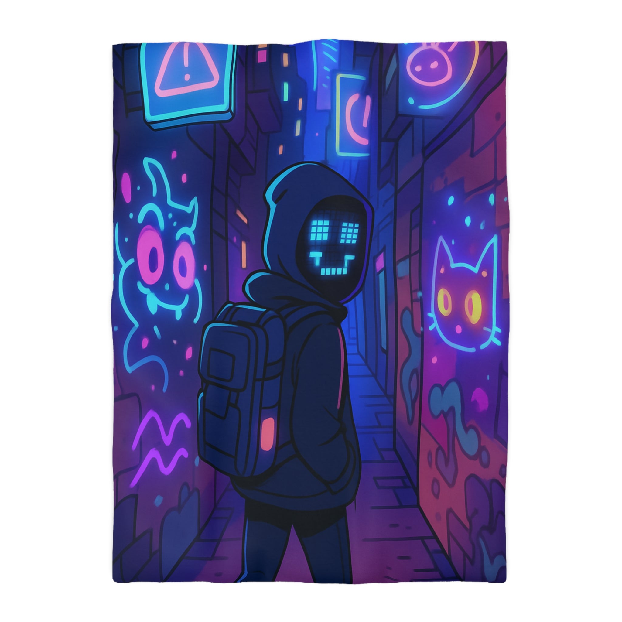 Housse de Couette Microfibre Illustration Unique Design Moderne Décoration Intérieure Raffinée