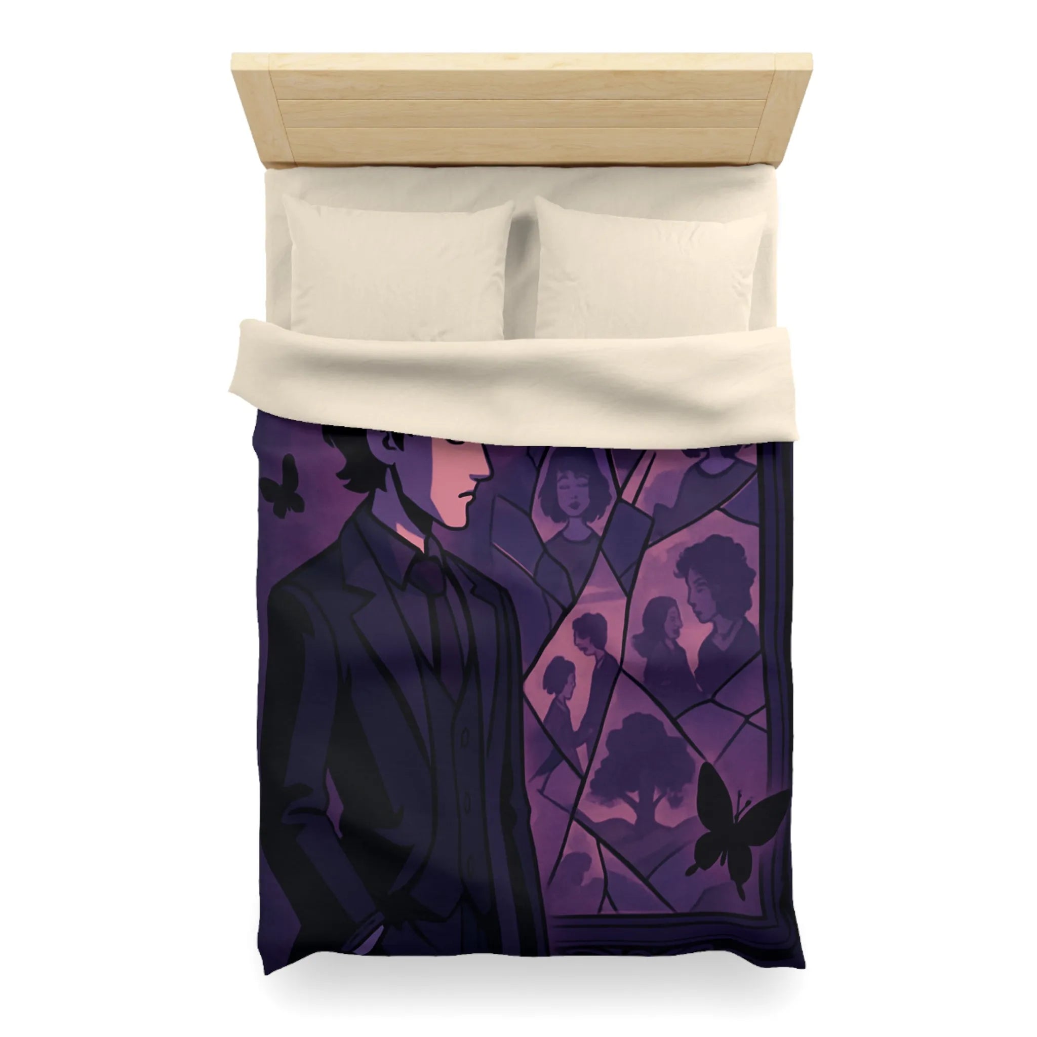 Housse de Couette Microfibre Art Graphique Contemporain Style Décoratif Chambre Tendance