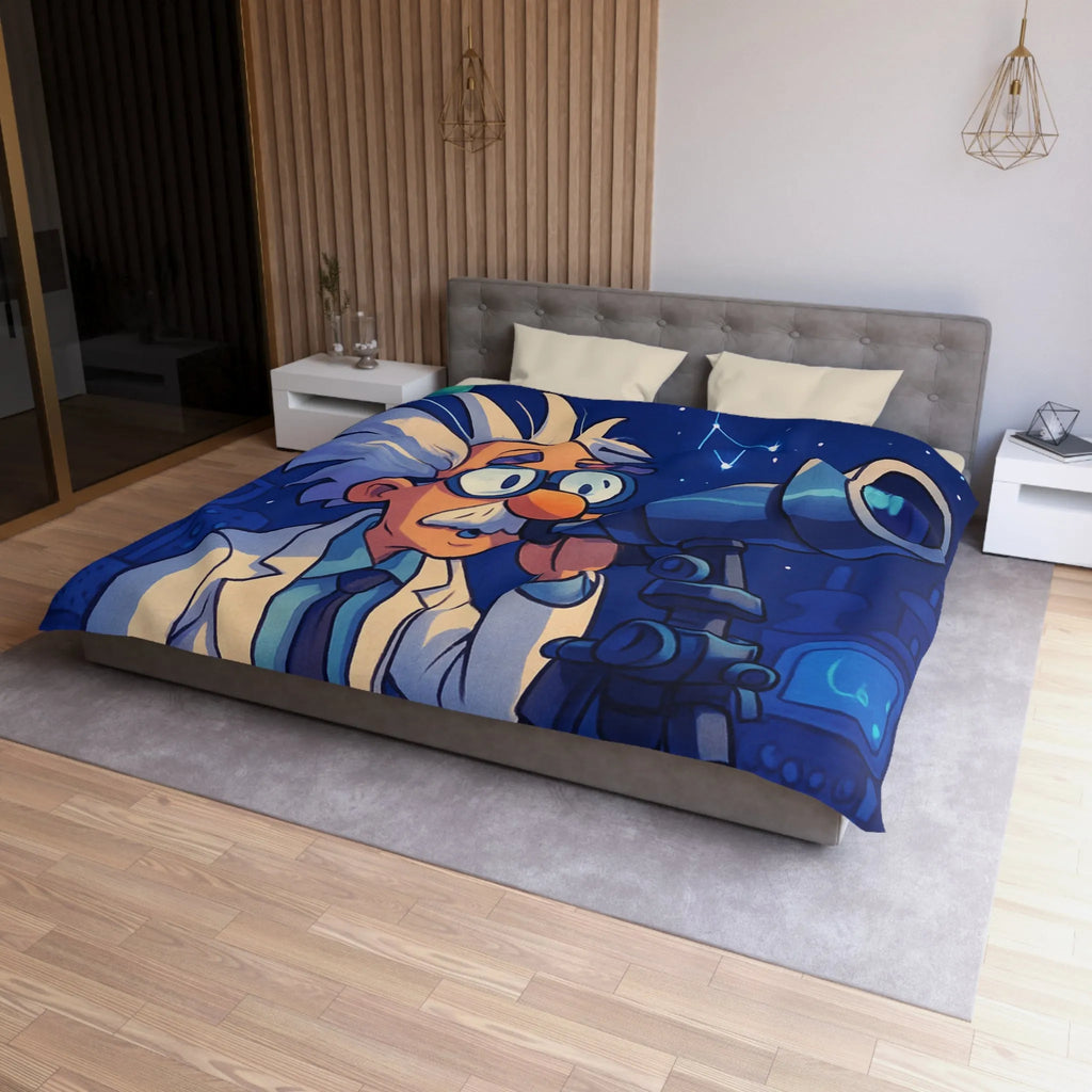 Housse de Couette Enseignant Passionné Astronomie Télescope Étoiles Planètes Enfants Chambre Décorative