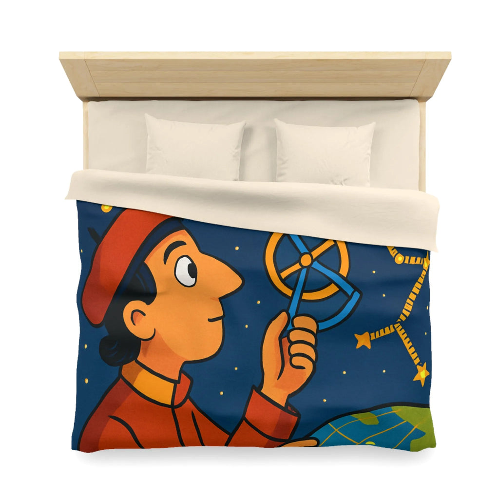 Housse de couette astronomie éducative avec constellations étoilées dans une nuit étoilée