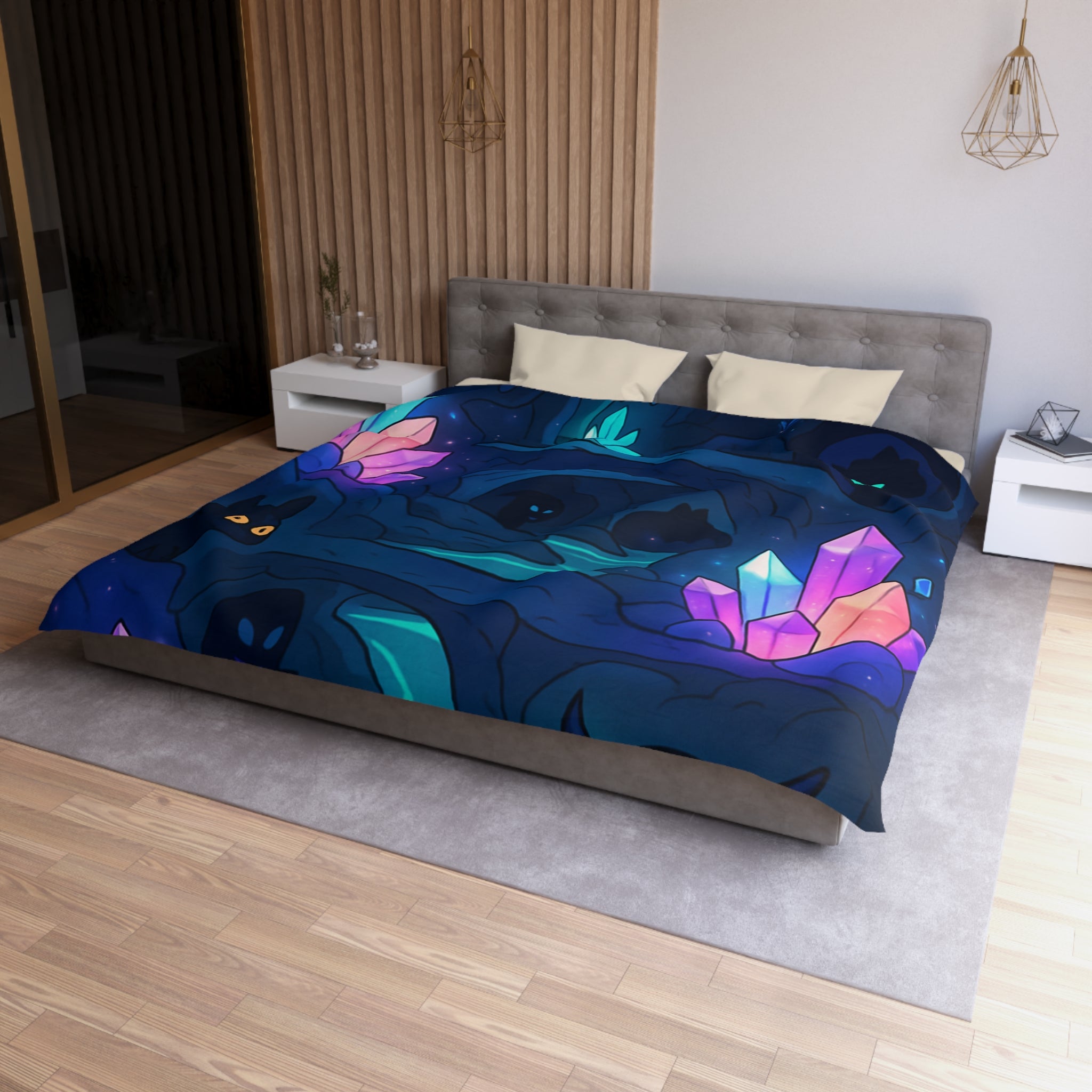 Housse de Couette Microfibre Motif Créatif Original Style Contemporain Chambre Élégante