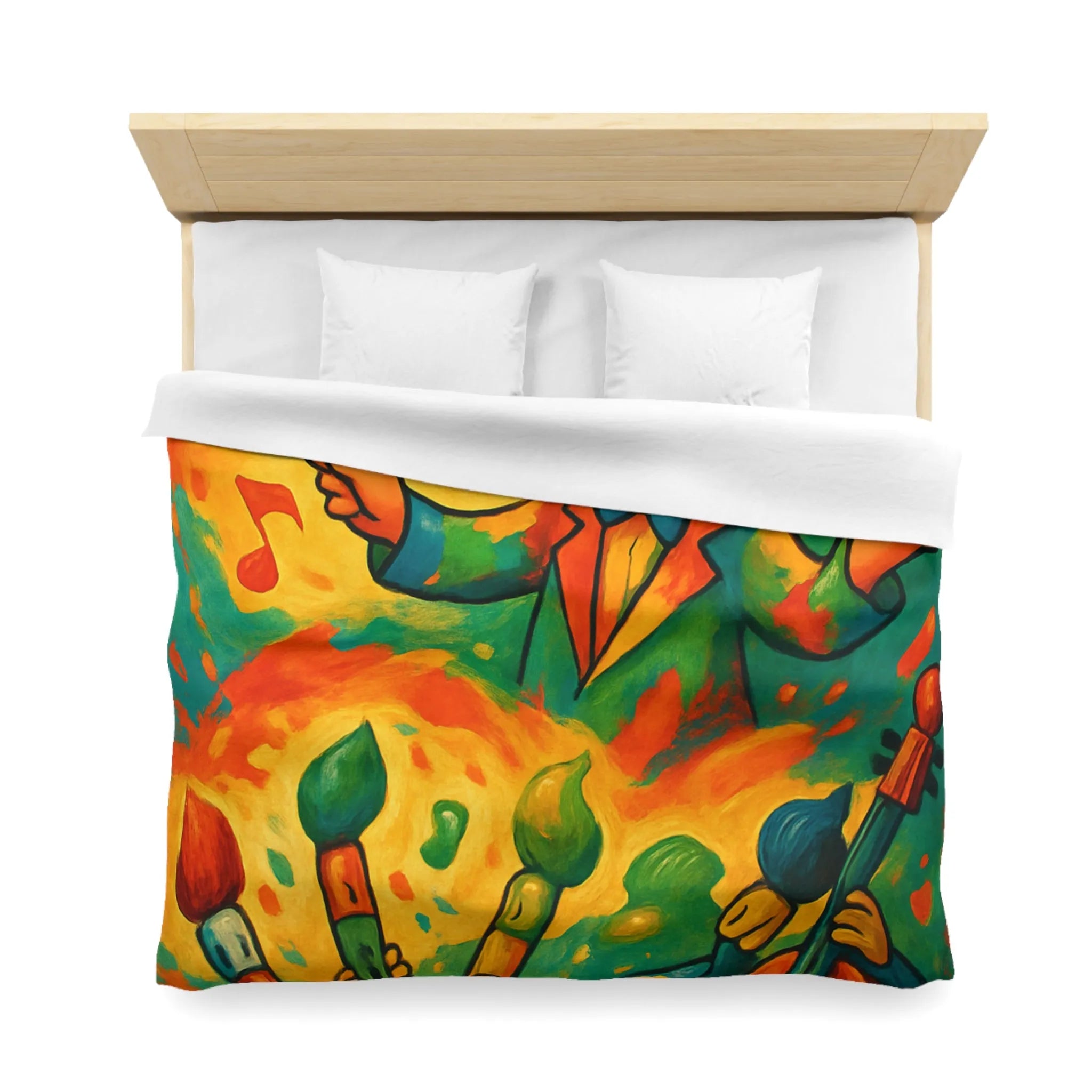 Housse de Couette Microfibre Art Graphique Contemporain Style Décoratif Chambre Tendance