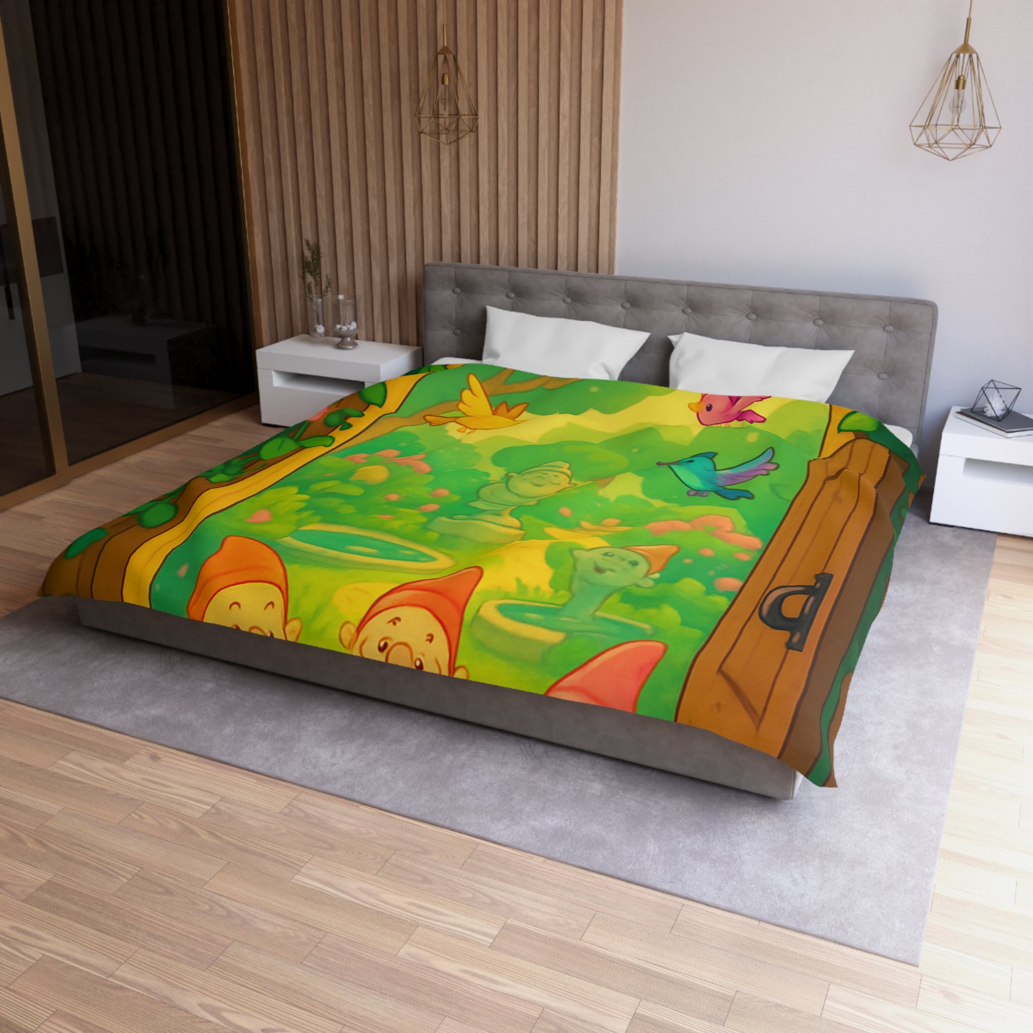 Housse de Couette Microfibre Motif Créatif Original Style Contemporain Chambre Élégante