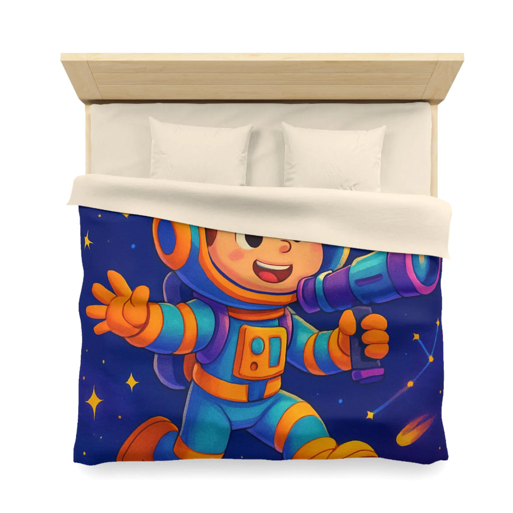 Housse de couette enfant thème astronaute espace avec planètes et constellations joyeuses