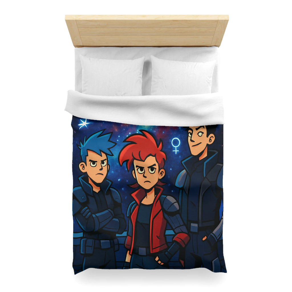 Housse de Couette Microfibre Illustration Unique Design Moderne Décoration Intérieure Raffinée