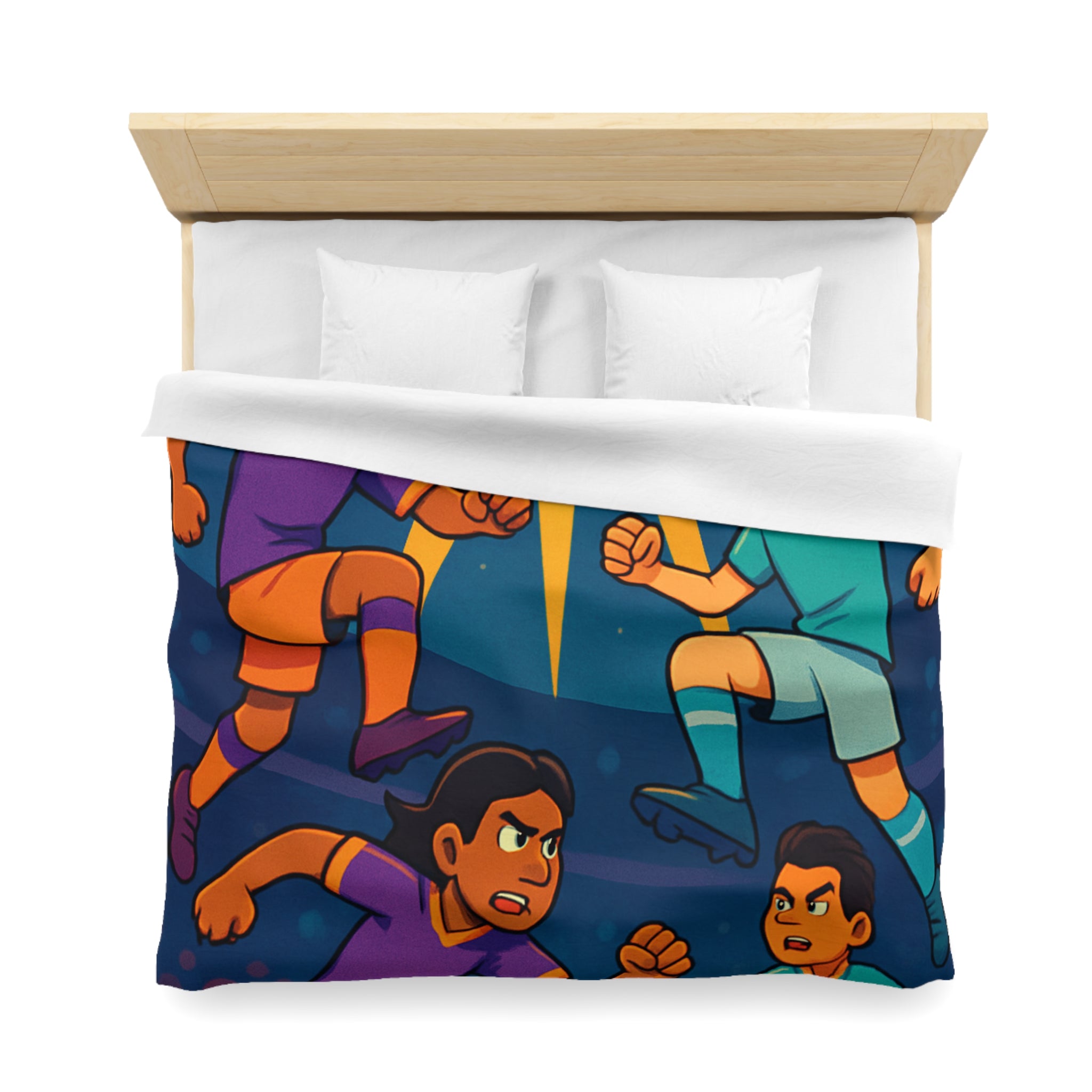 Housse de Couette Thème Football Éclatant pour les Fans de Sports Nocturnes