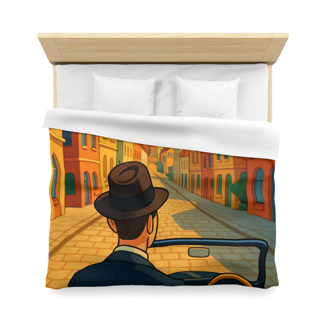 Housse de Couette Microfibre Motif Créatif Original Style Contemporain Chambre Élégante