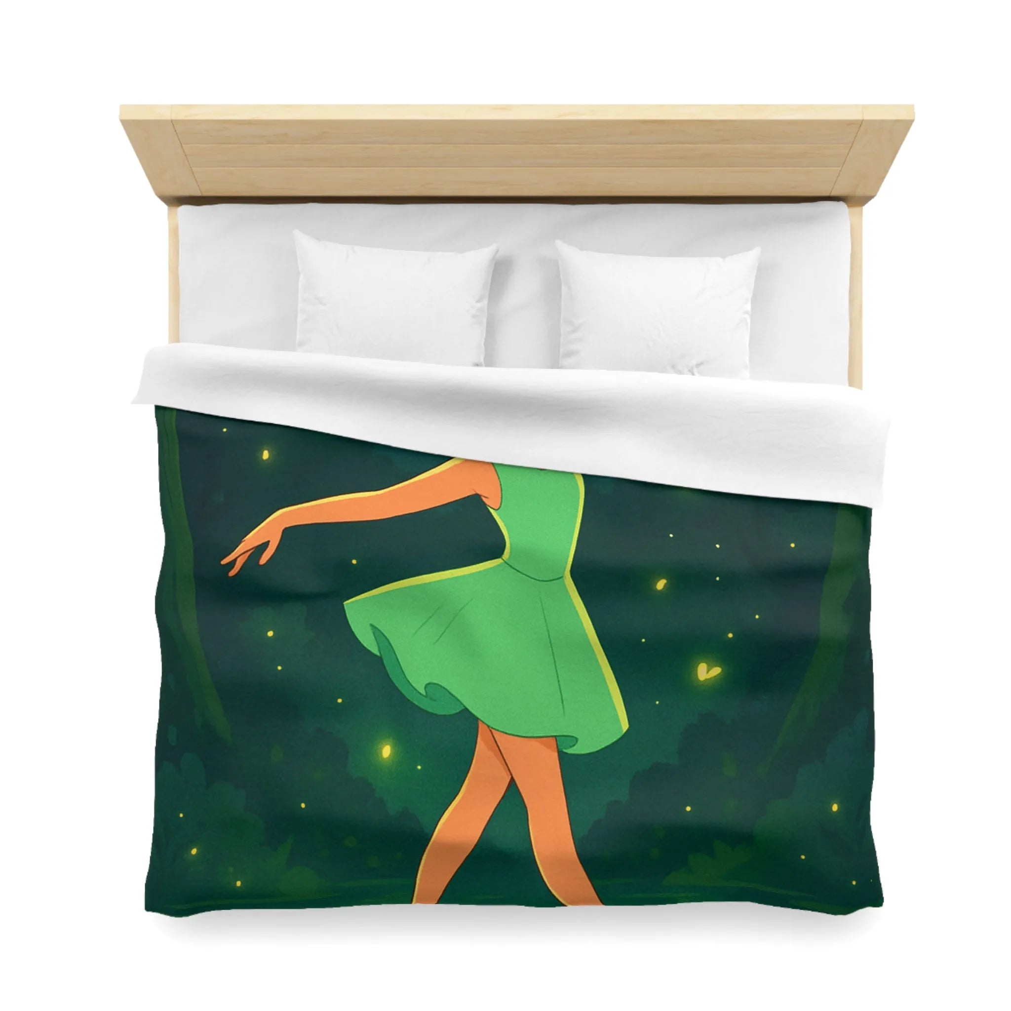 Housse de couette danseuse élégante forêt magique avec lucioles féeriques illuminées
