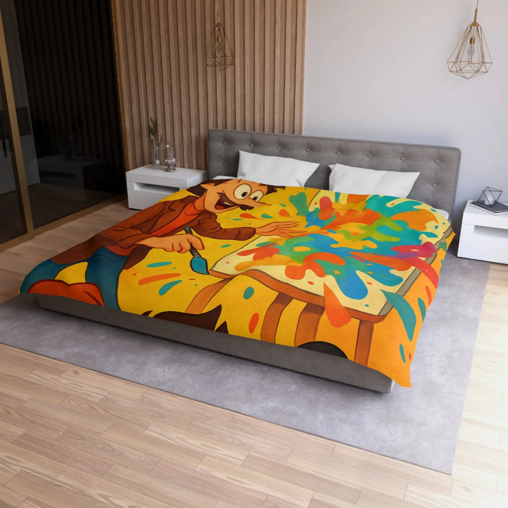 Housse de couette inspirée d'artiste créatif avec explosion de couleurs vibrantes et joyeuses