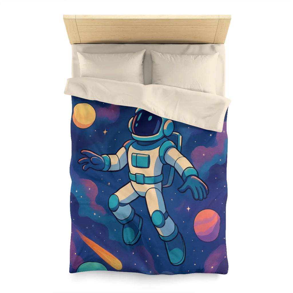 Housse de couette espace avec astronaute et planètes pour chambre d'enfant rêveuse