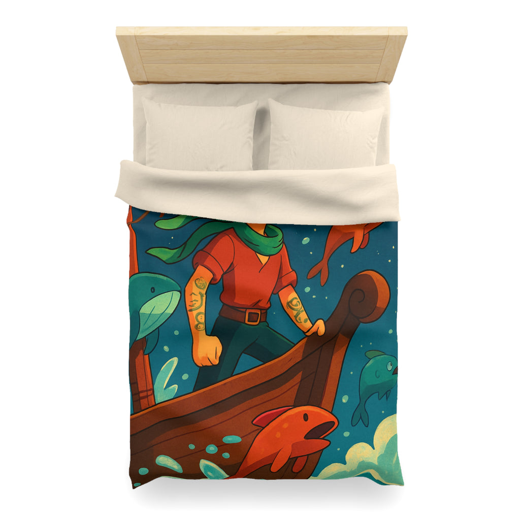 Housse de Couette Microfibre Design Artistique Moderne Décoration Chambre Confort Premium