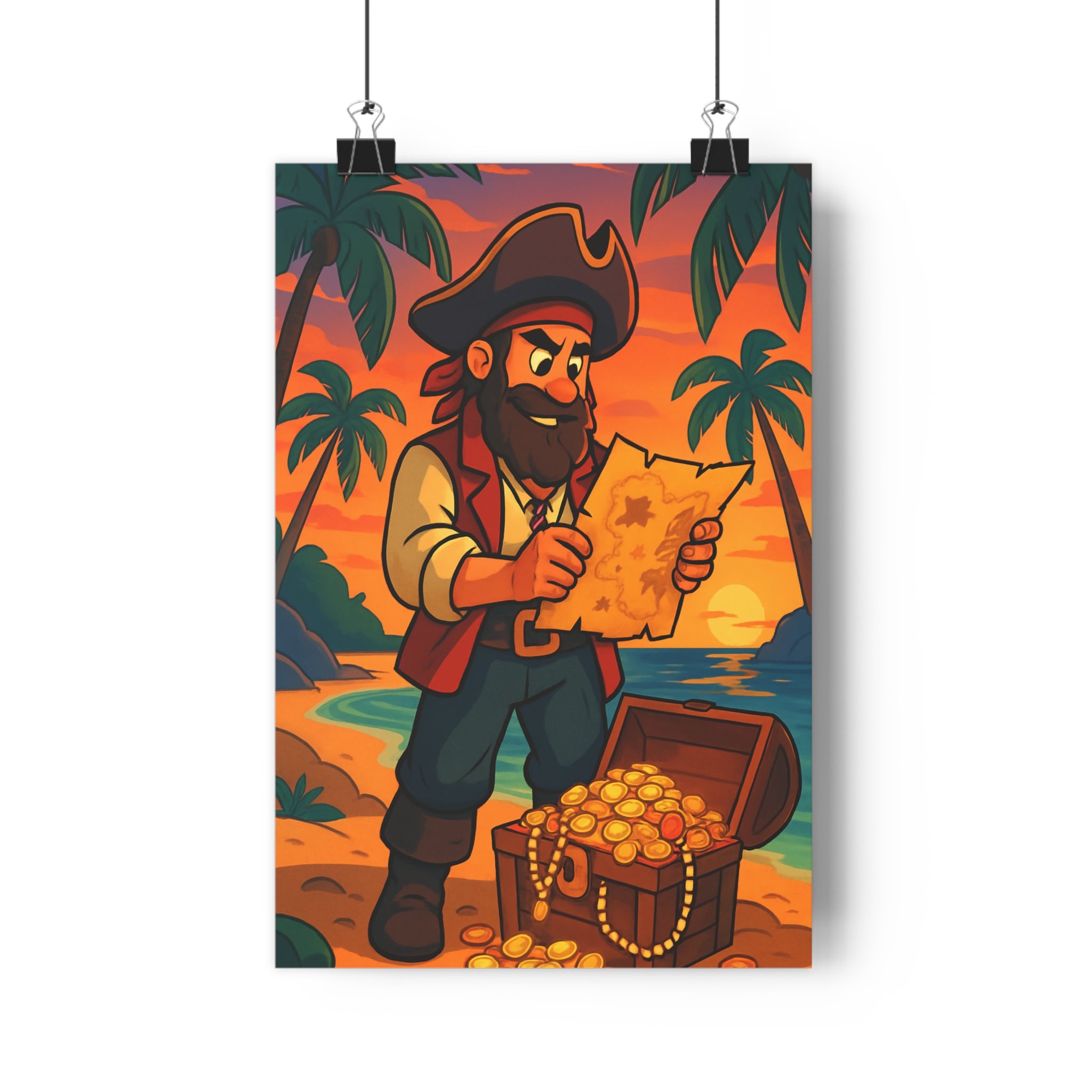Poster décoratif aventure pirate charismatique mystérieux coucher soleil art mural chambre explorateur qualité qualité