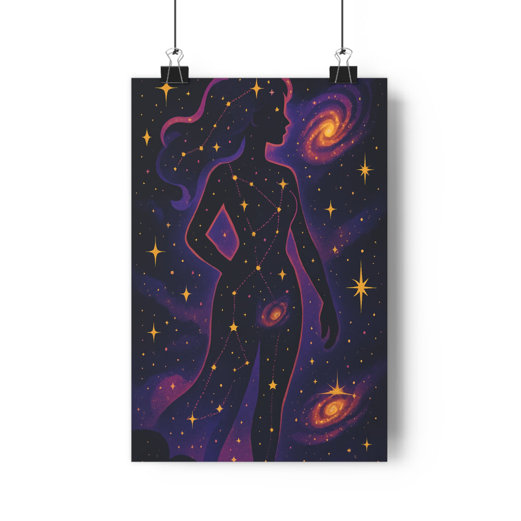 Poster décoratif cosmique violet orange mystique surréaliste moderne art salon chambre intérieur élégant qualité