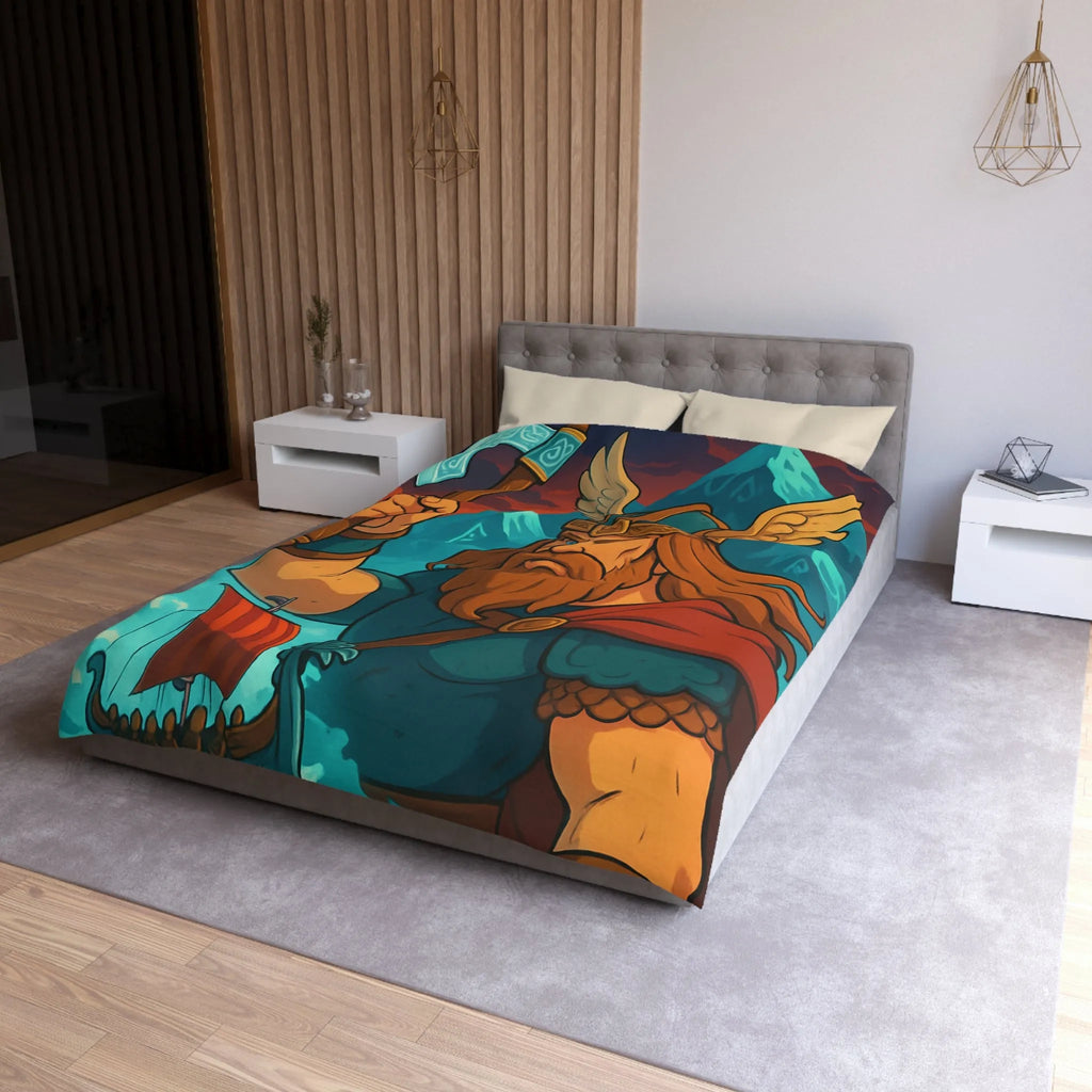 Housse de Couette Microfibre Art Graphique Contemporain Style Décoratif Chambre Tendance