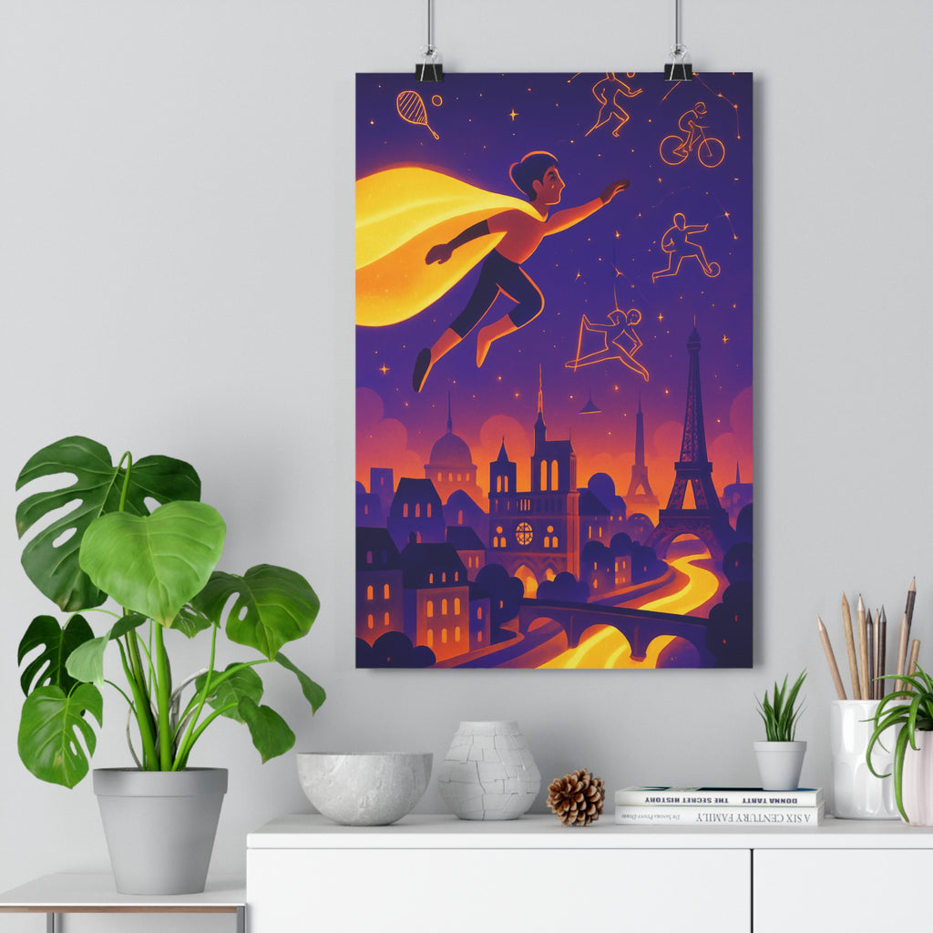 Poster décoratif lumineux violet orange fantastique mystique salon chambre art créatif tendance moderne éblouissant