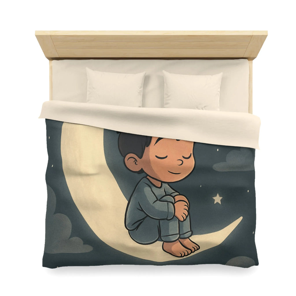 Enchantez les rêves de votre enfant avec cette housse de couette lune étoilée