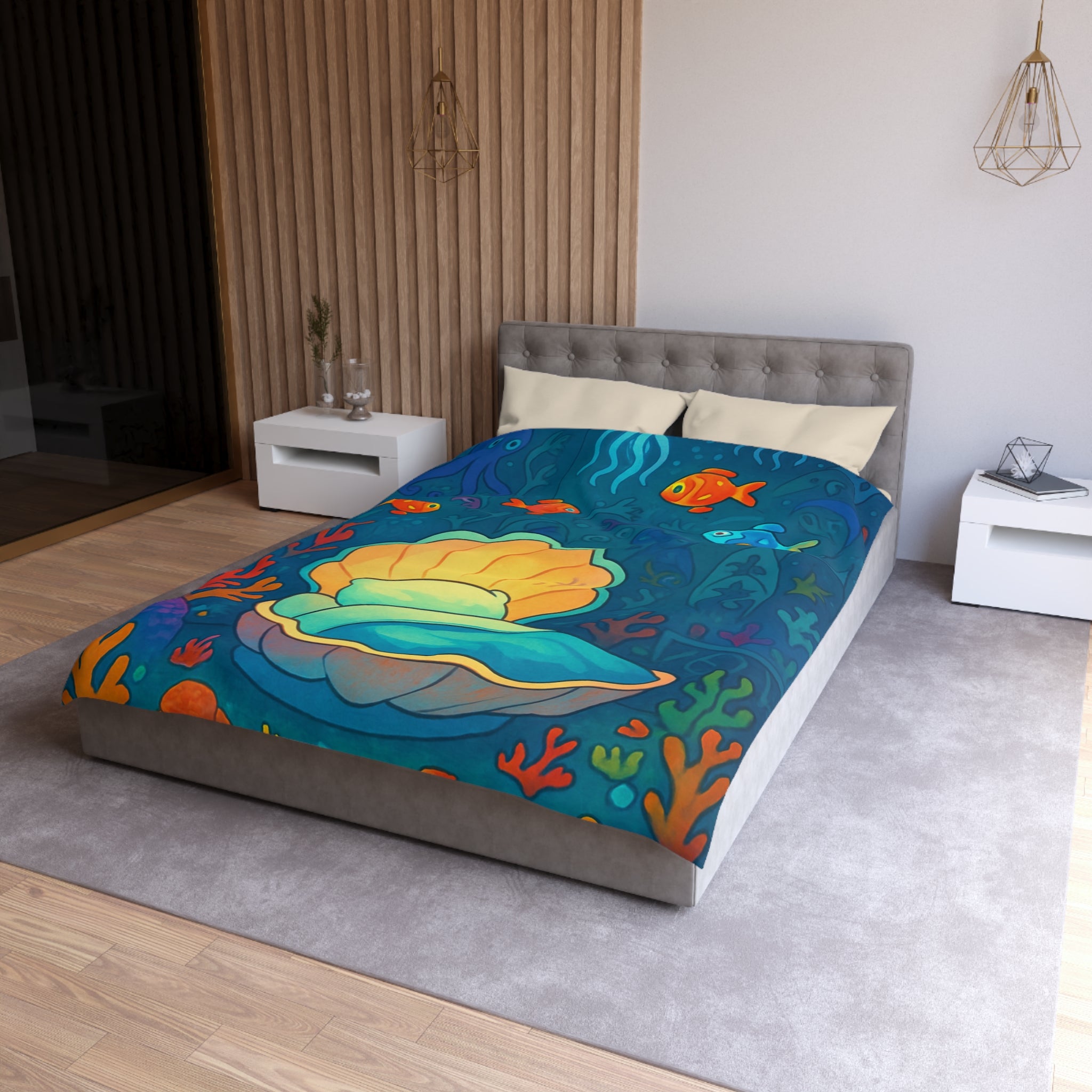 Plongée onirique sous-marine : Univers enchanteur pour chambre à coucher style marin