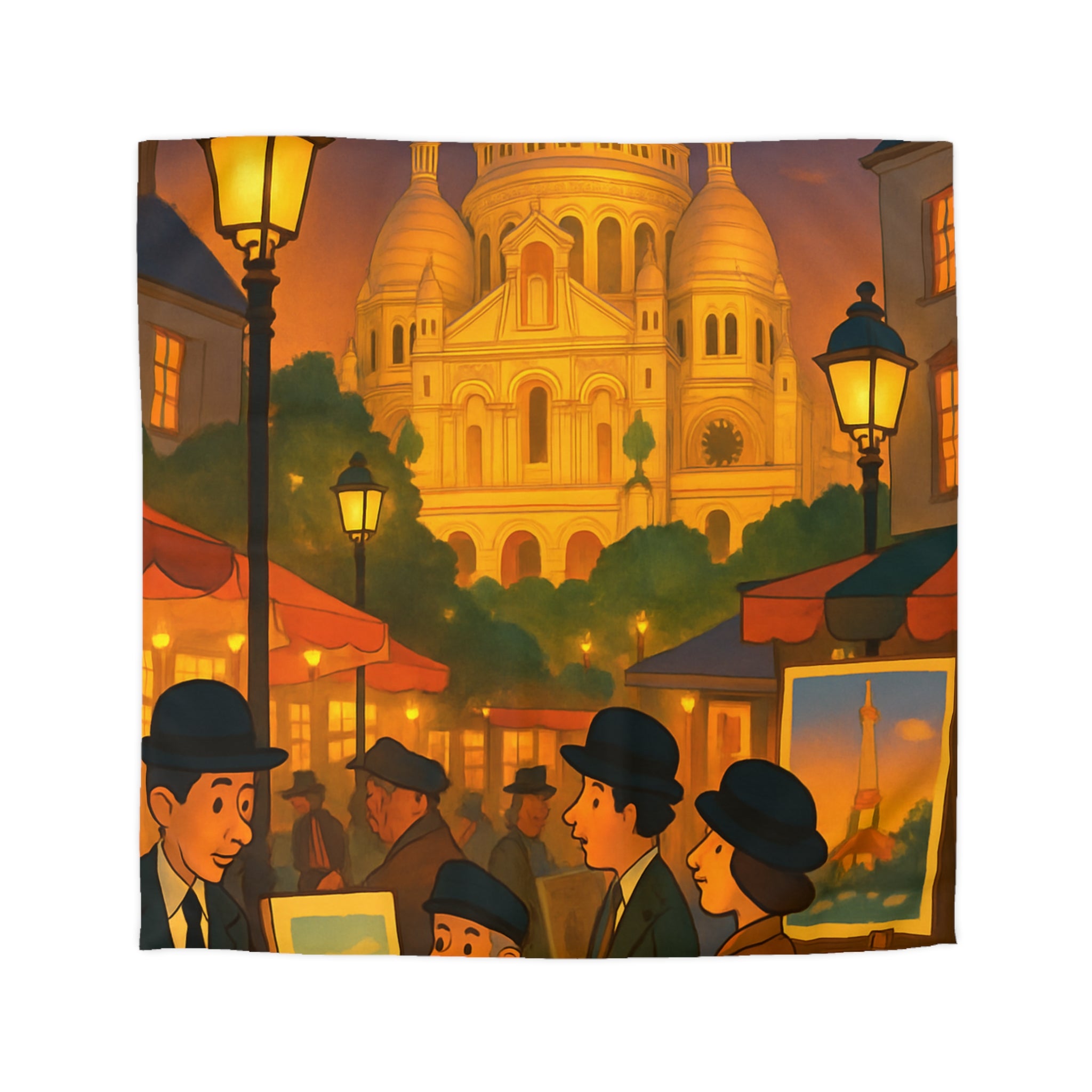 Housse de Couette Microfibre Illustration Unique Design Moderne Décoration Intérieure Raffinée