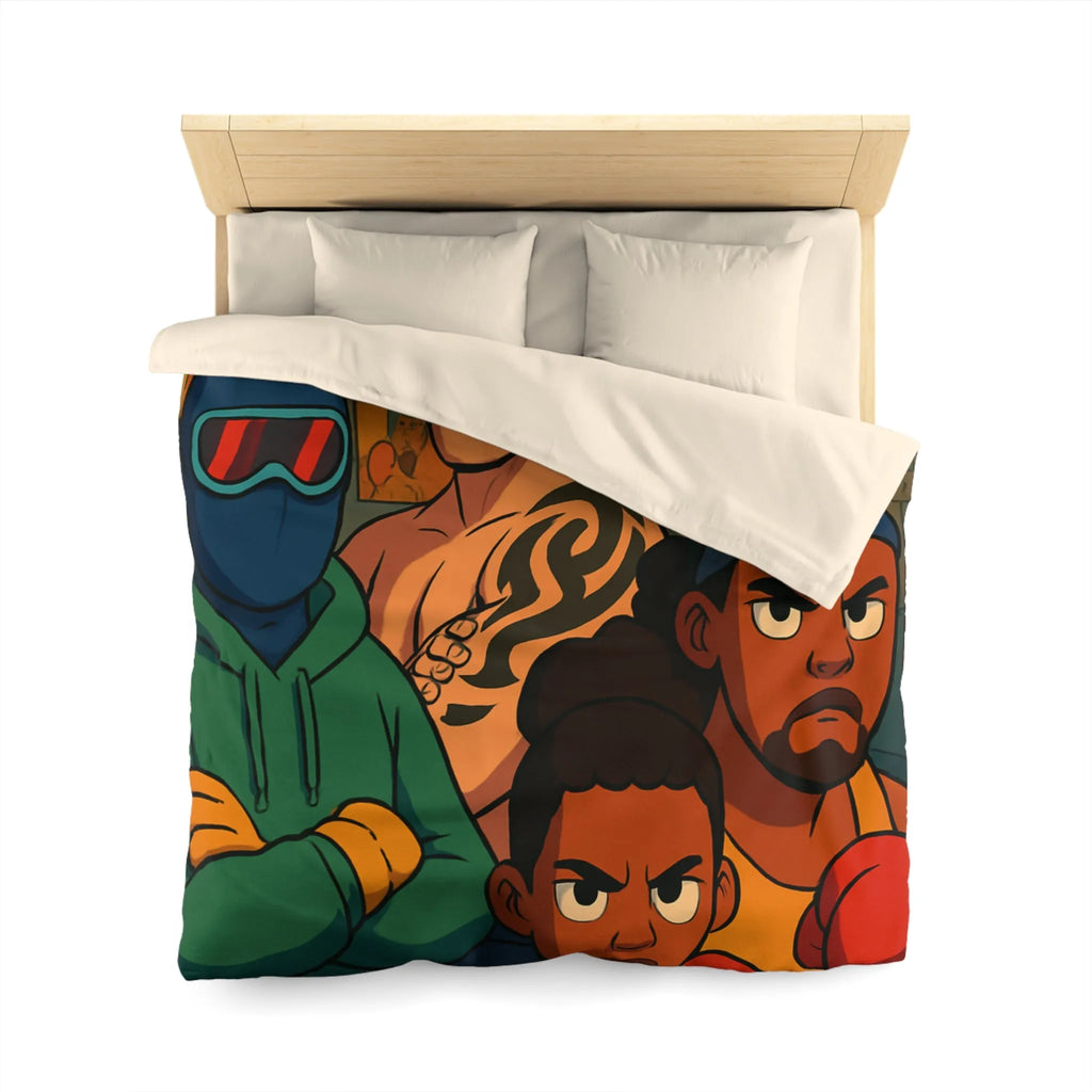 Housse de couette colorée avec boxeurs dessin animé pour chambre enfant sportive unique