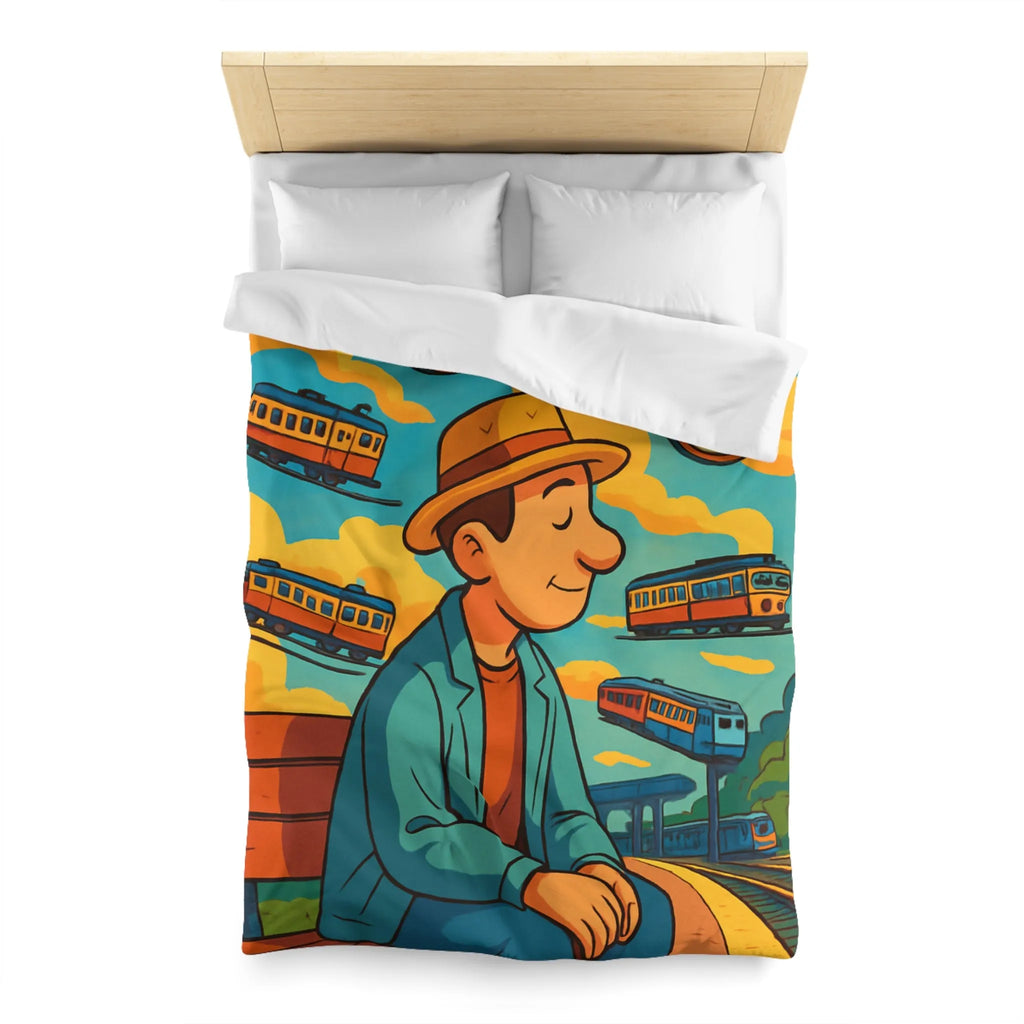 Housse de Couette Microfibre Art Graphique Contemporain Style Décoratif Chambre Tendance