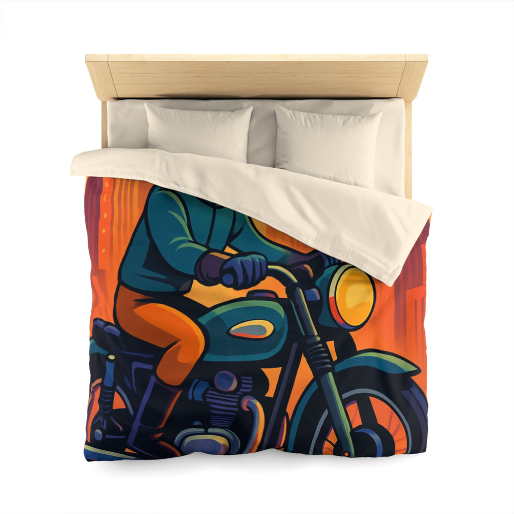 Housse de couette moto rétro vintage pour chambre style urbain moderne et audacieux