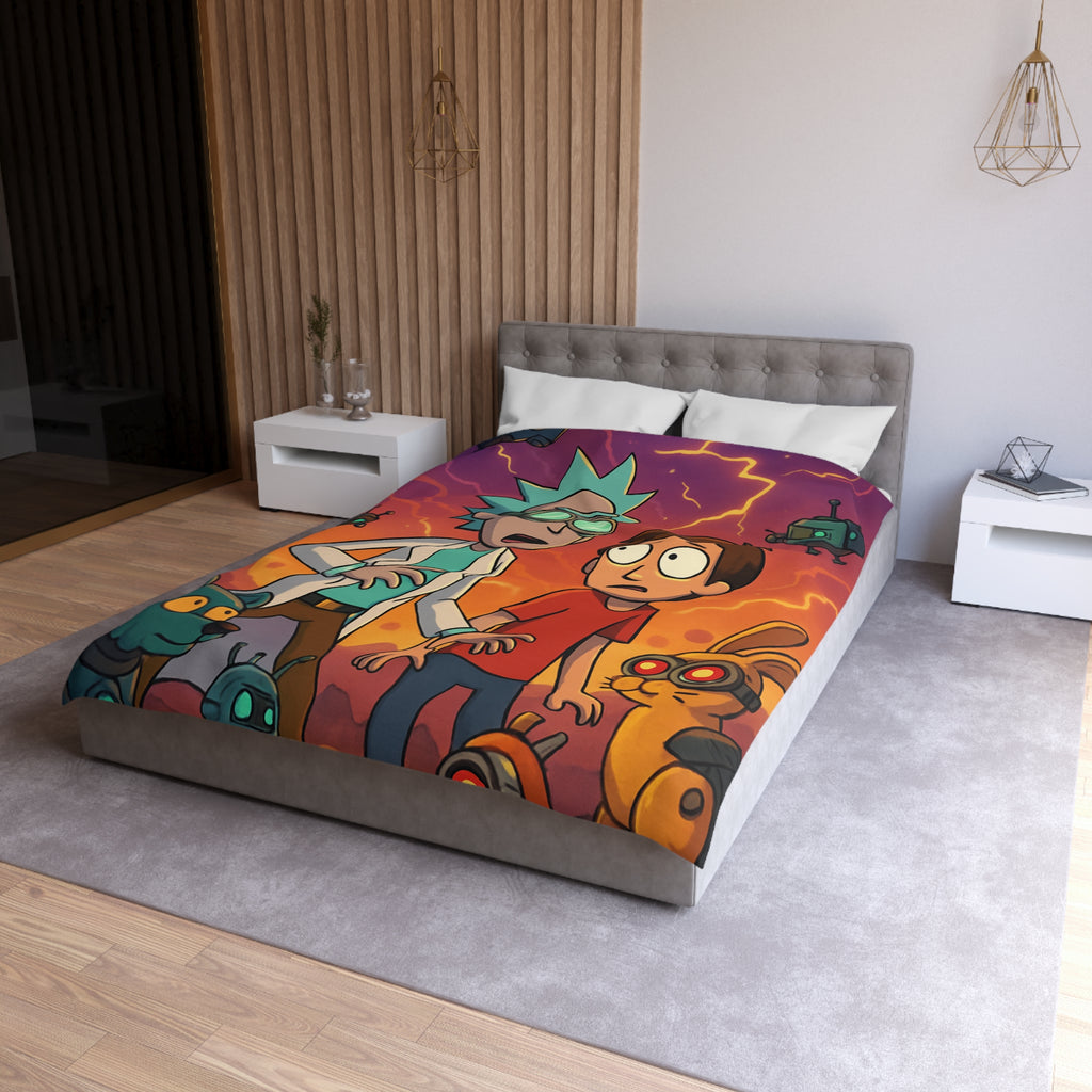 Housse de Couette Microfibre Motif Créatif Original Style Contemporain Chambre Élégante