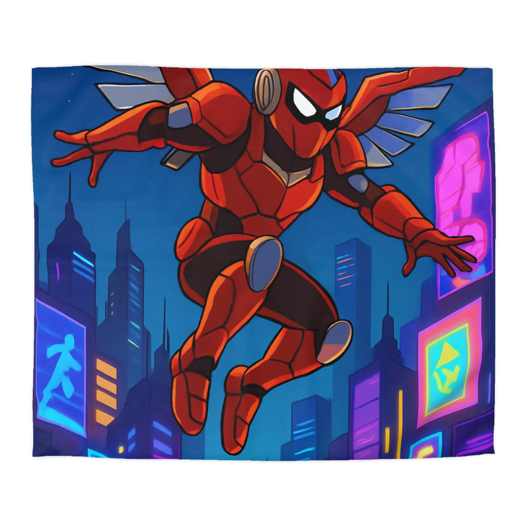 Housse de couette futuriste robotica rouge pour chambres d'enfants créatives et modernes