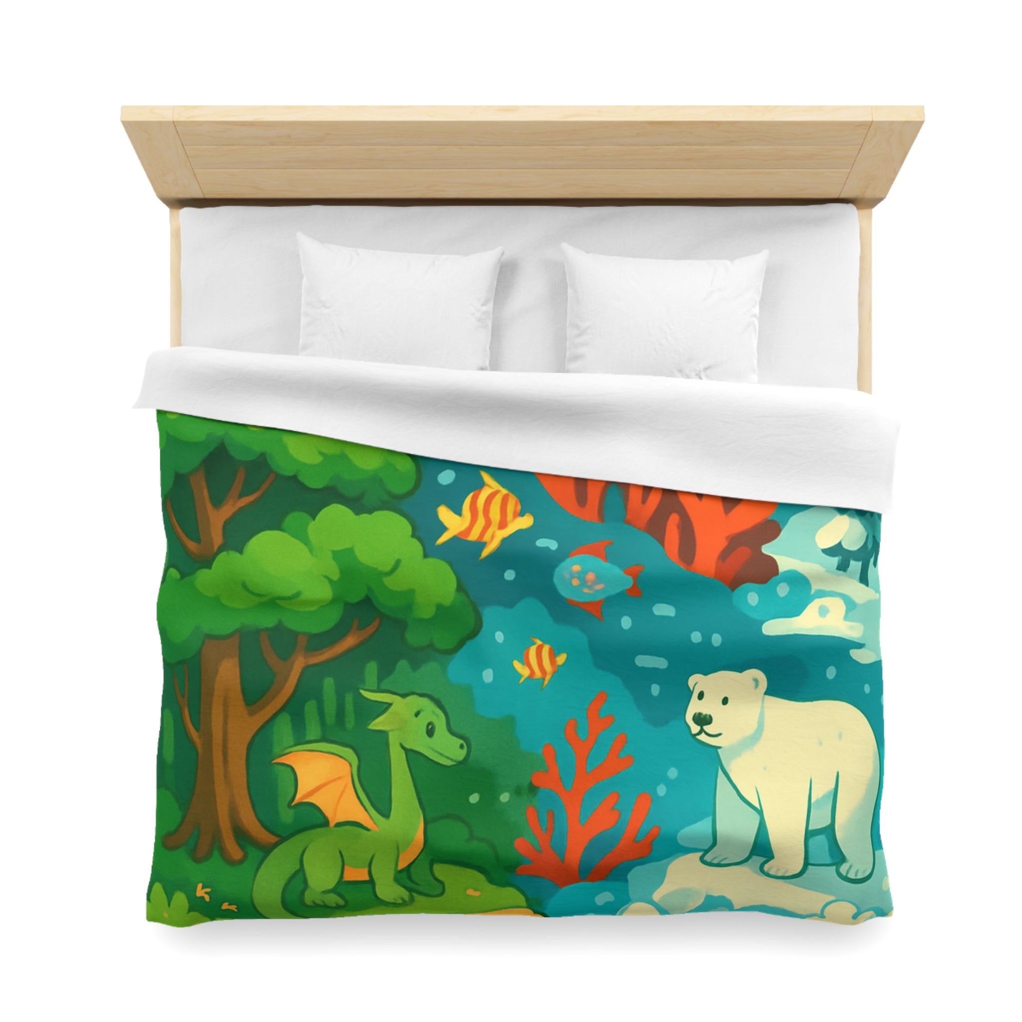 Housse de Couette Microfibre Design Artistique Moderne Décoration Chambre Confort Premium