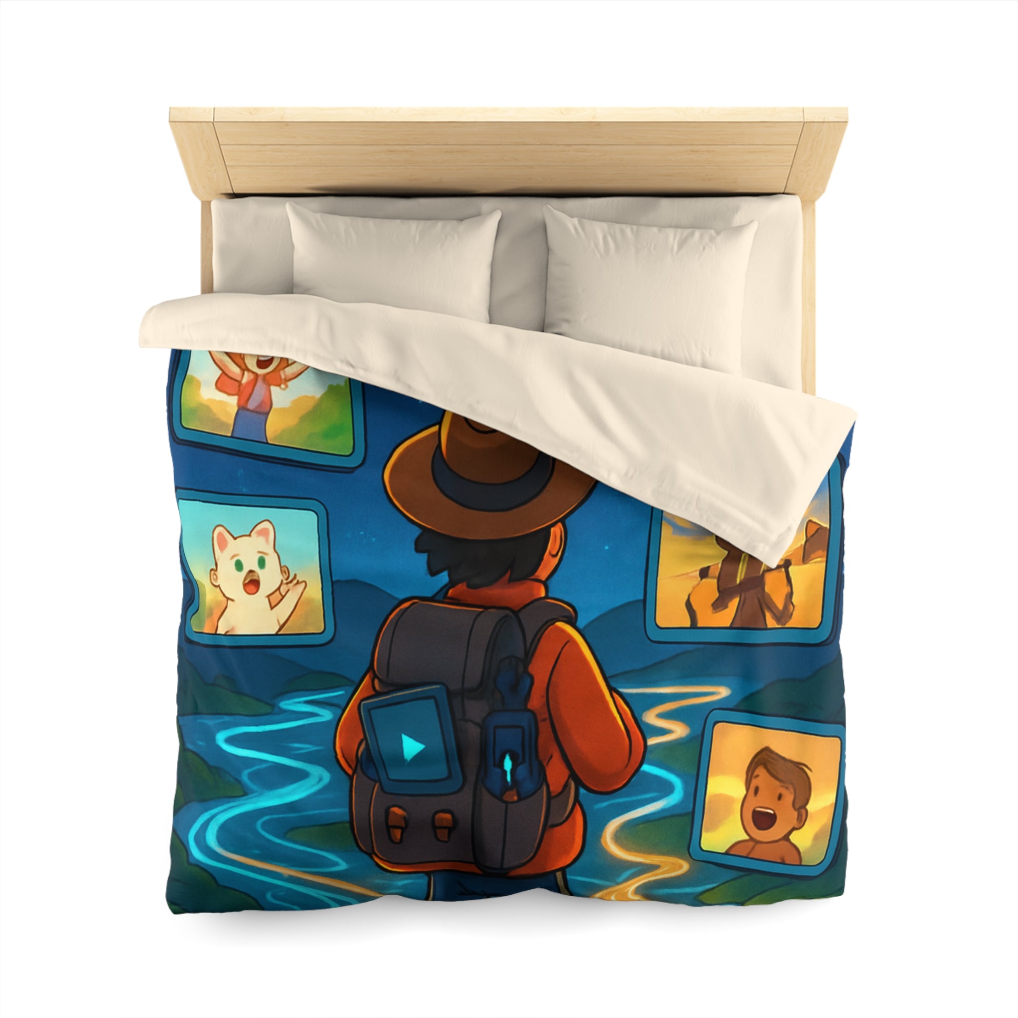 Housse de Couette Microfibre Illustration Unique Design Moderne Décoration Intérieure Raffinée