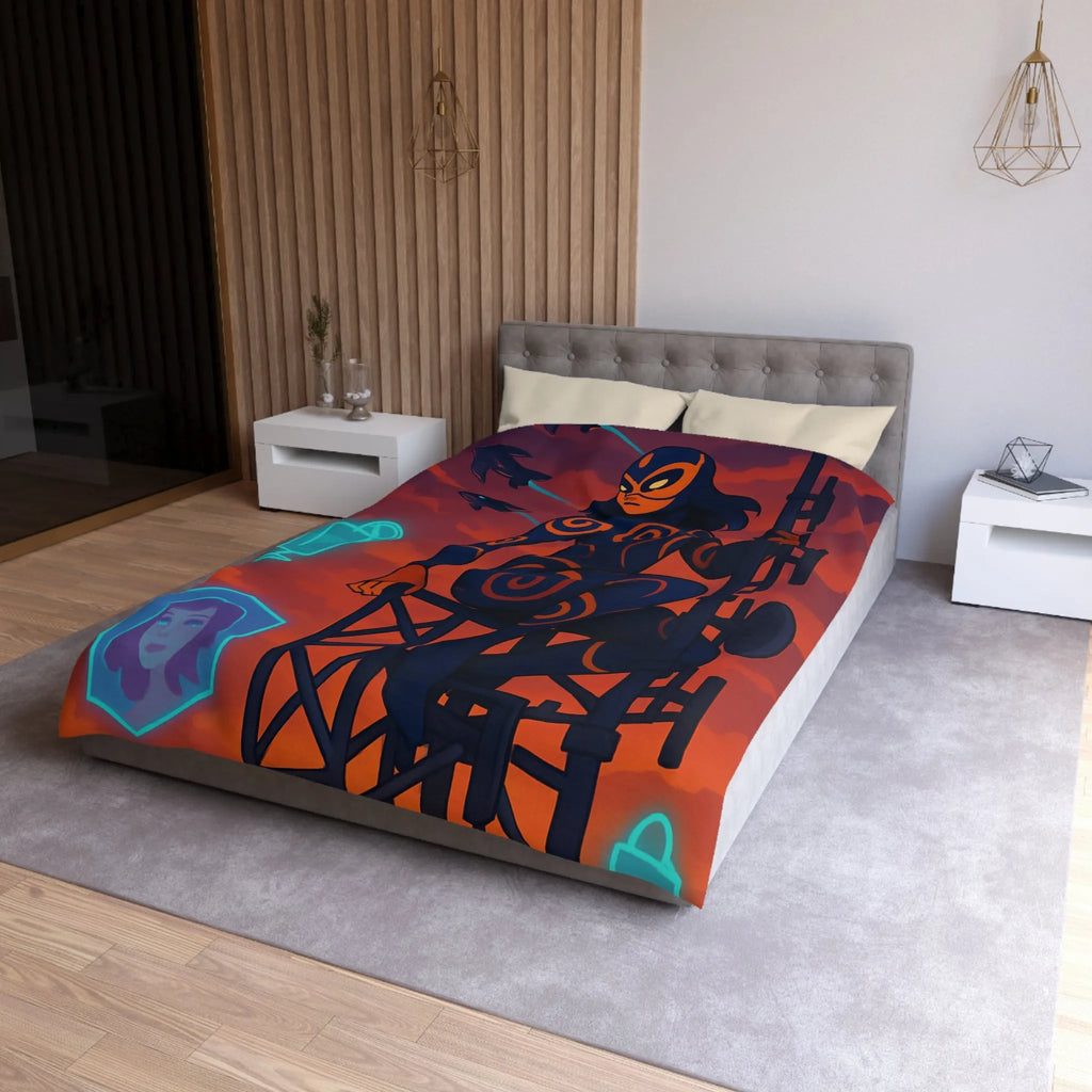 Housse de Couette Microfibre Art Graphique Contemporain Style Décoratif Chambre Tendance